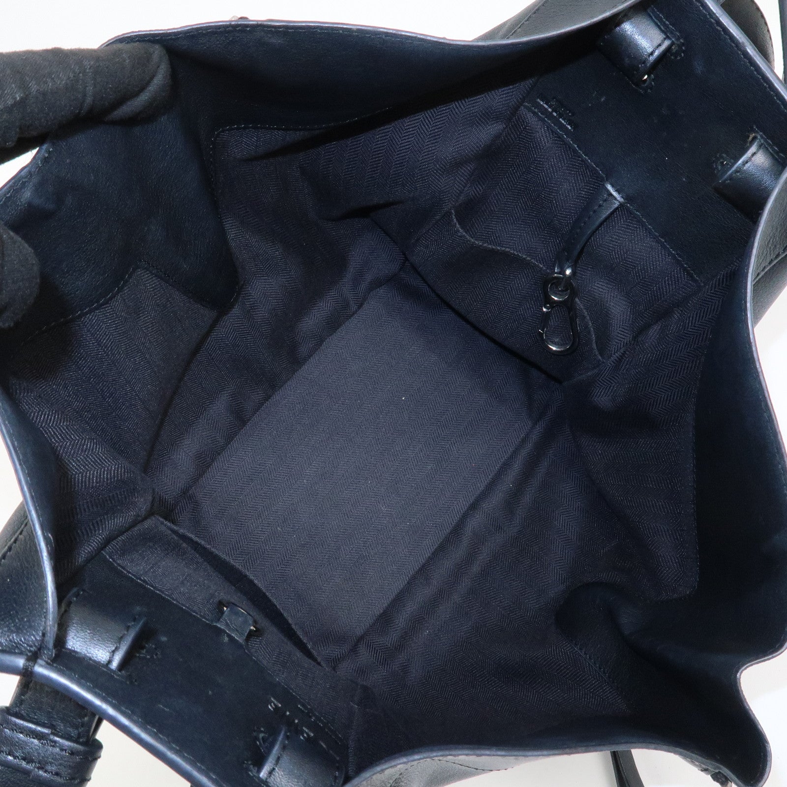 LOEWE Anagram Leather Hammock Small Shoulder Bag Black