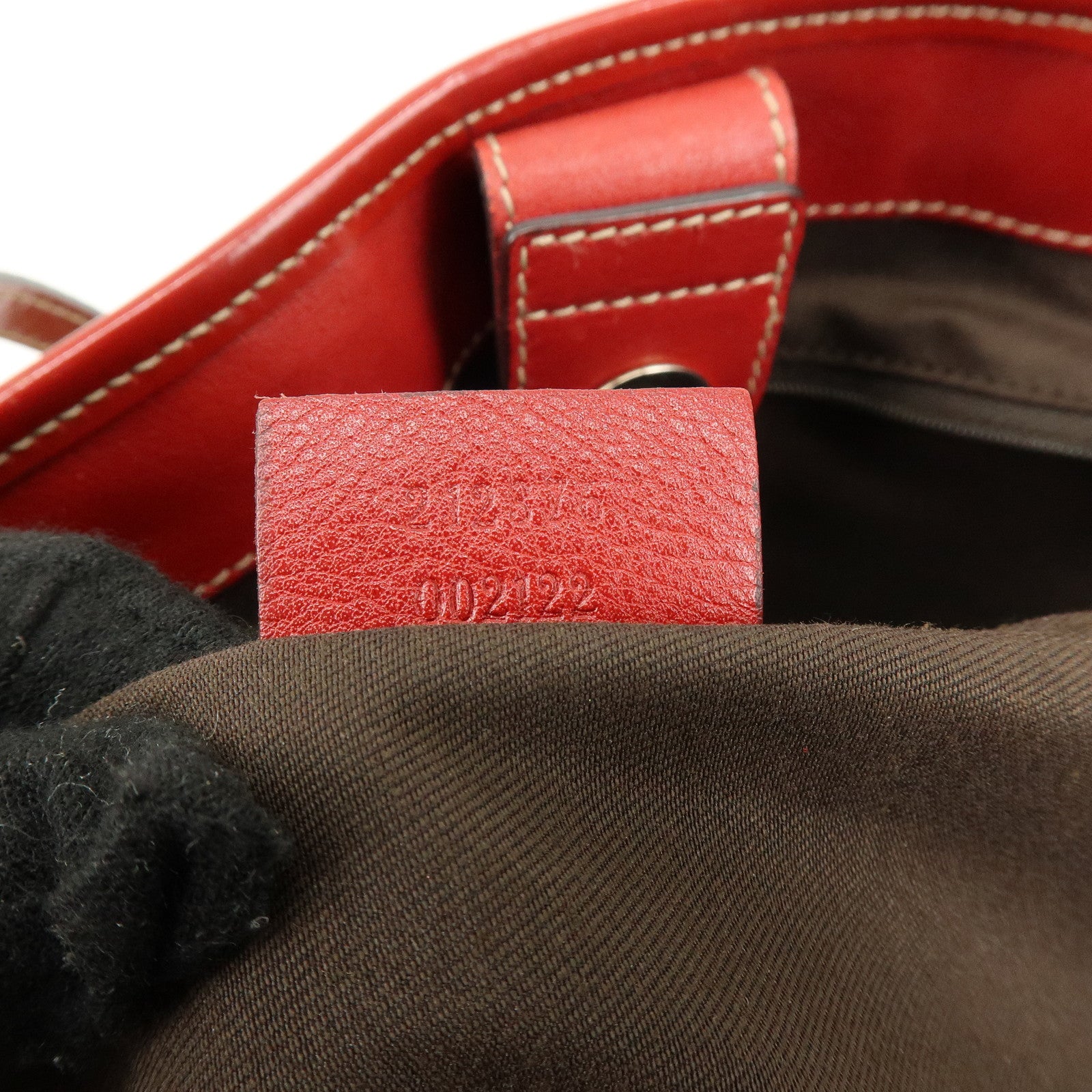 GUCCI Gucciori GG Canvas Leather PVC Shoulder Bag Beige Red 212376