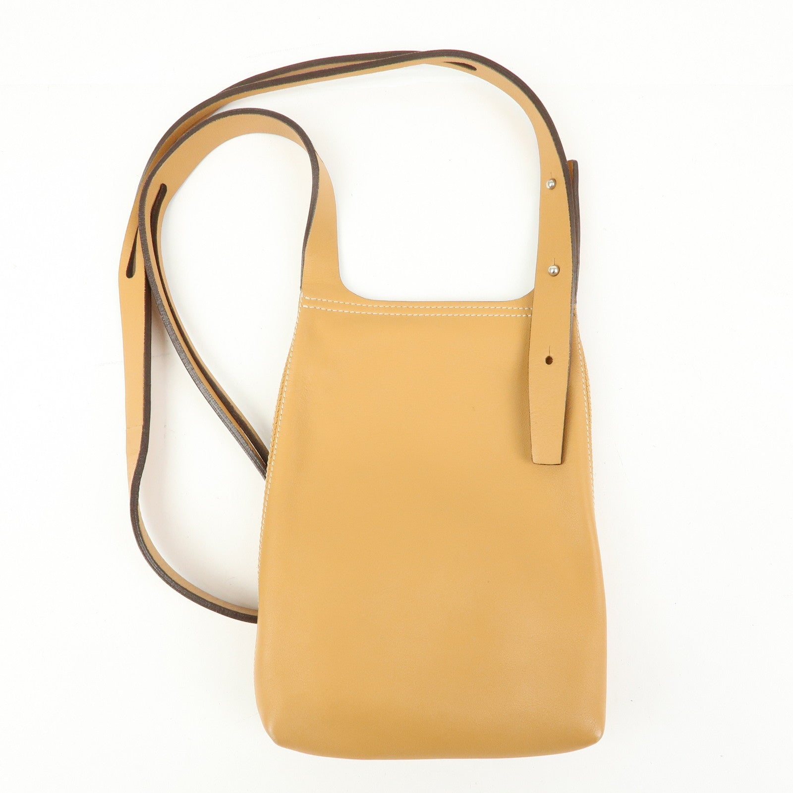 LOEWE Leather Shoulder Bag Crossbody Bag Camel Brown
