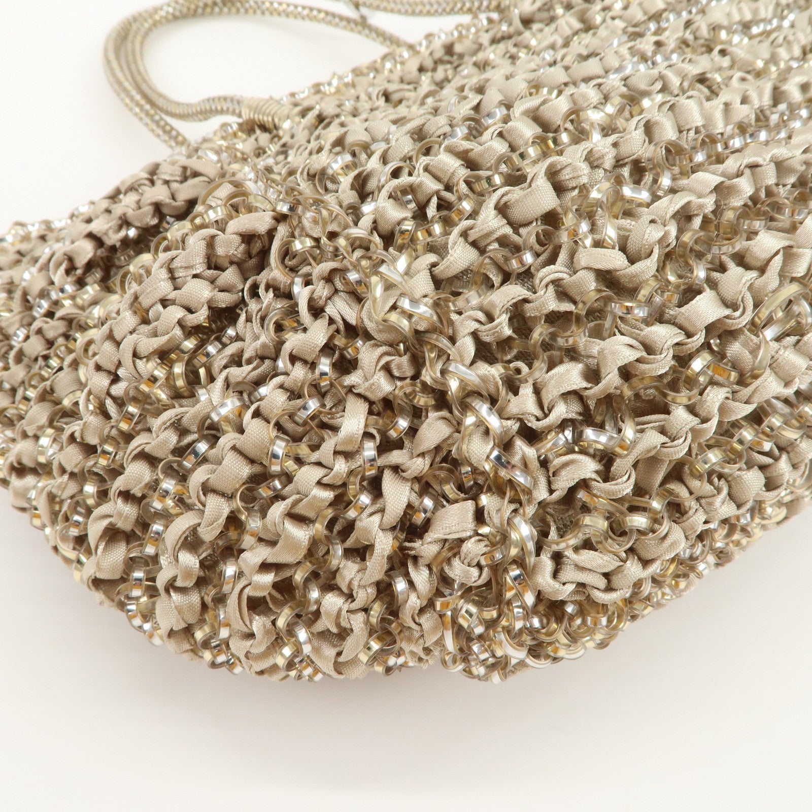 ANTEPRIMA Wire Bag PVC Satin Code Hand Bag Shoulder Bag Beige