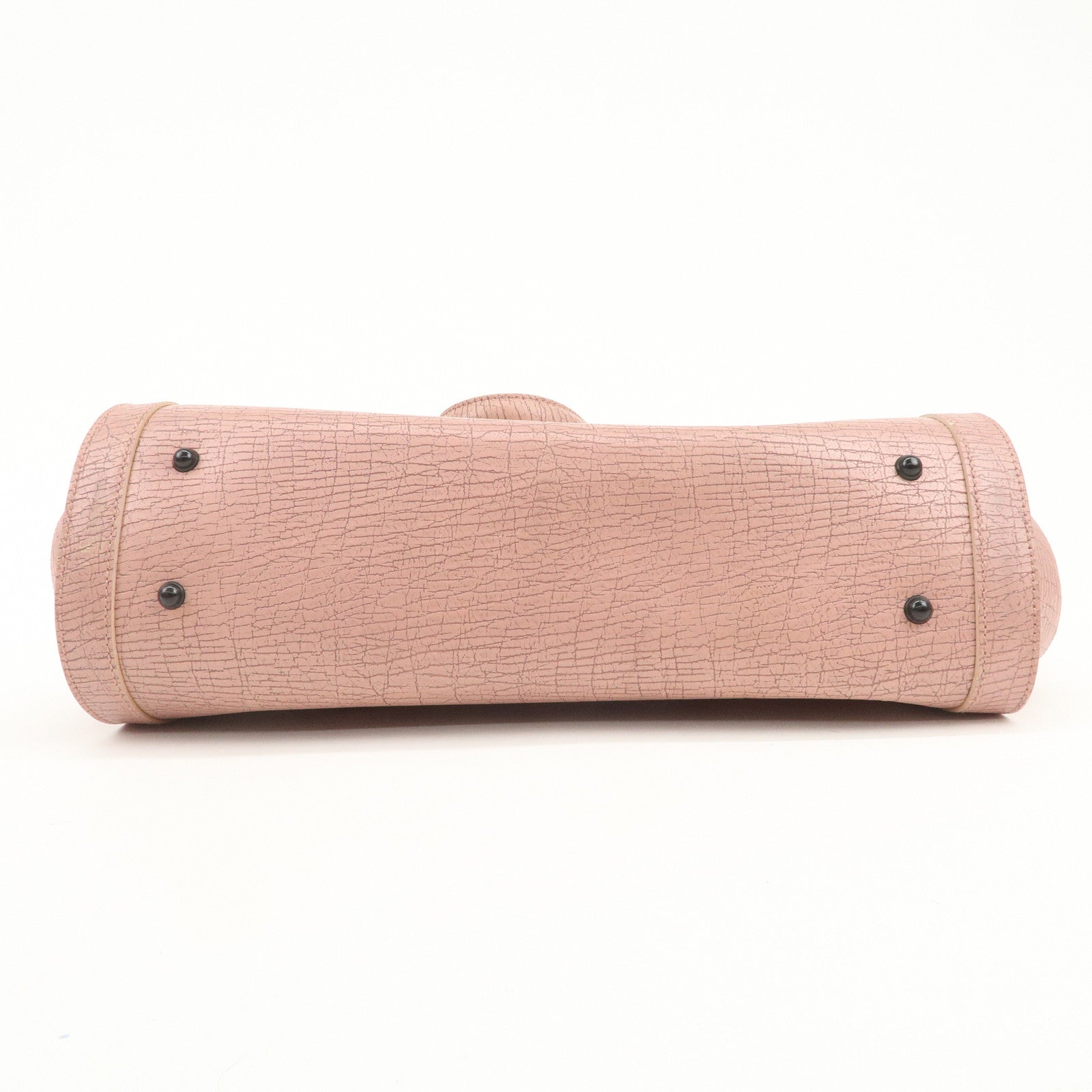 GUCCI Bamboo Embossed Leather Shoulder Bag Hand Bag Pink 111715