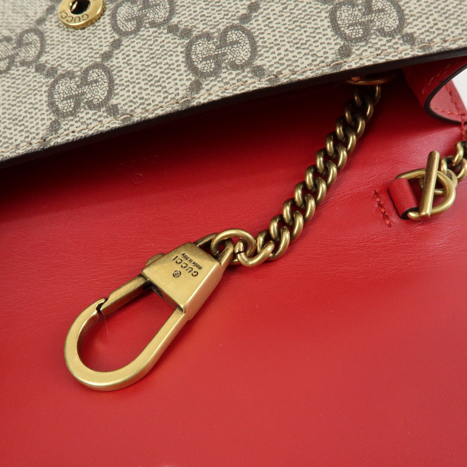 GUCCI Interlocking G Cherry GG Supreme Chain Shoulder Bag 481291