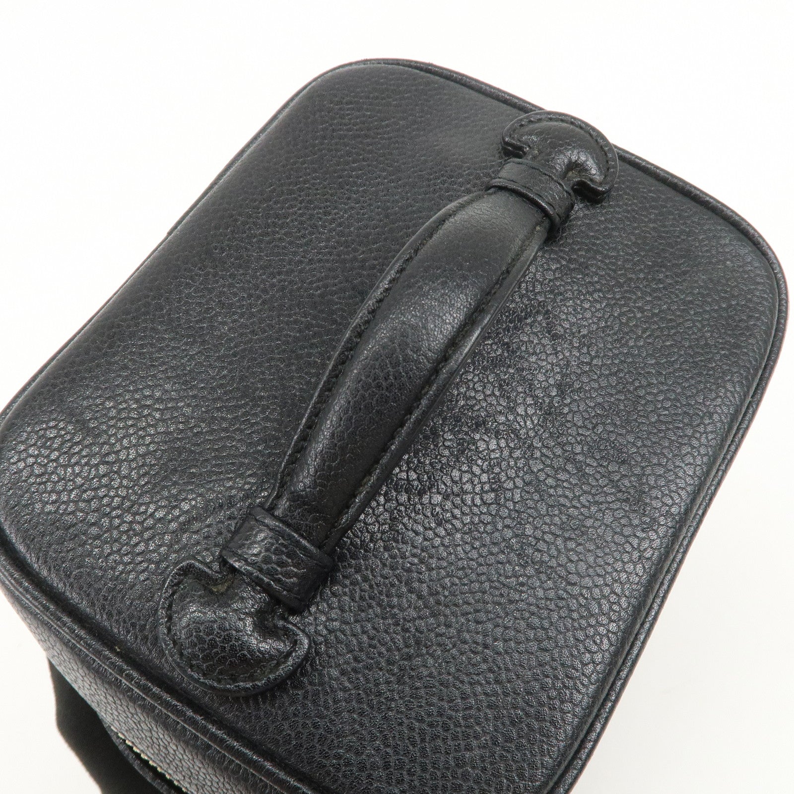 CHANEL COCO Mark Caviarskin Vanity Bag Hand Bag Black A01998