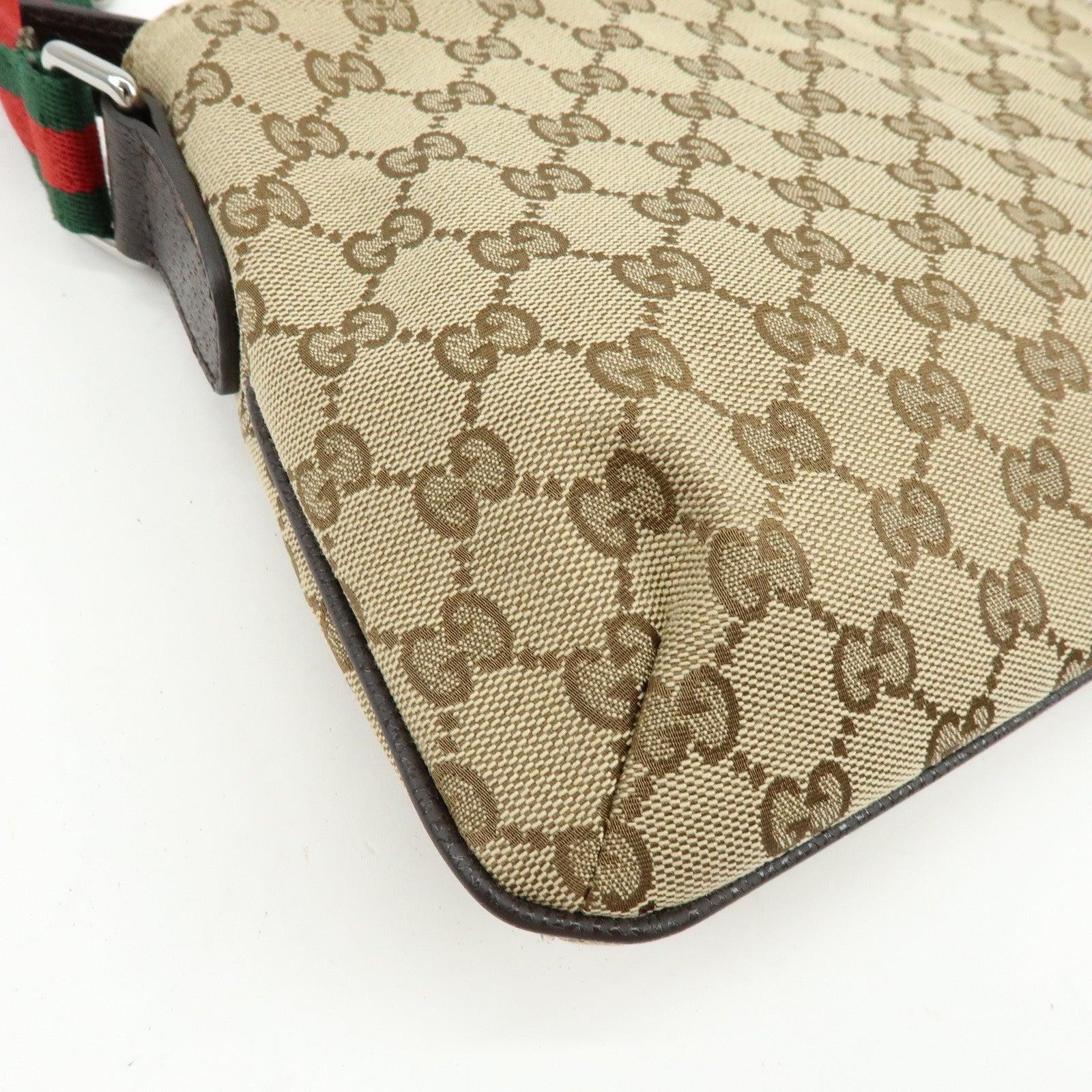 GUCCI Sherry GG Canvas Leather Shoulder Crossbody Bag 189749