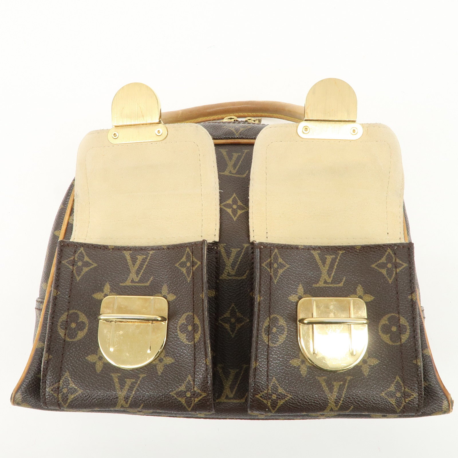 Louis Vuitton Monogram Manhattan PM Hand Bag Brown M40026