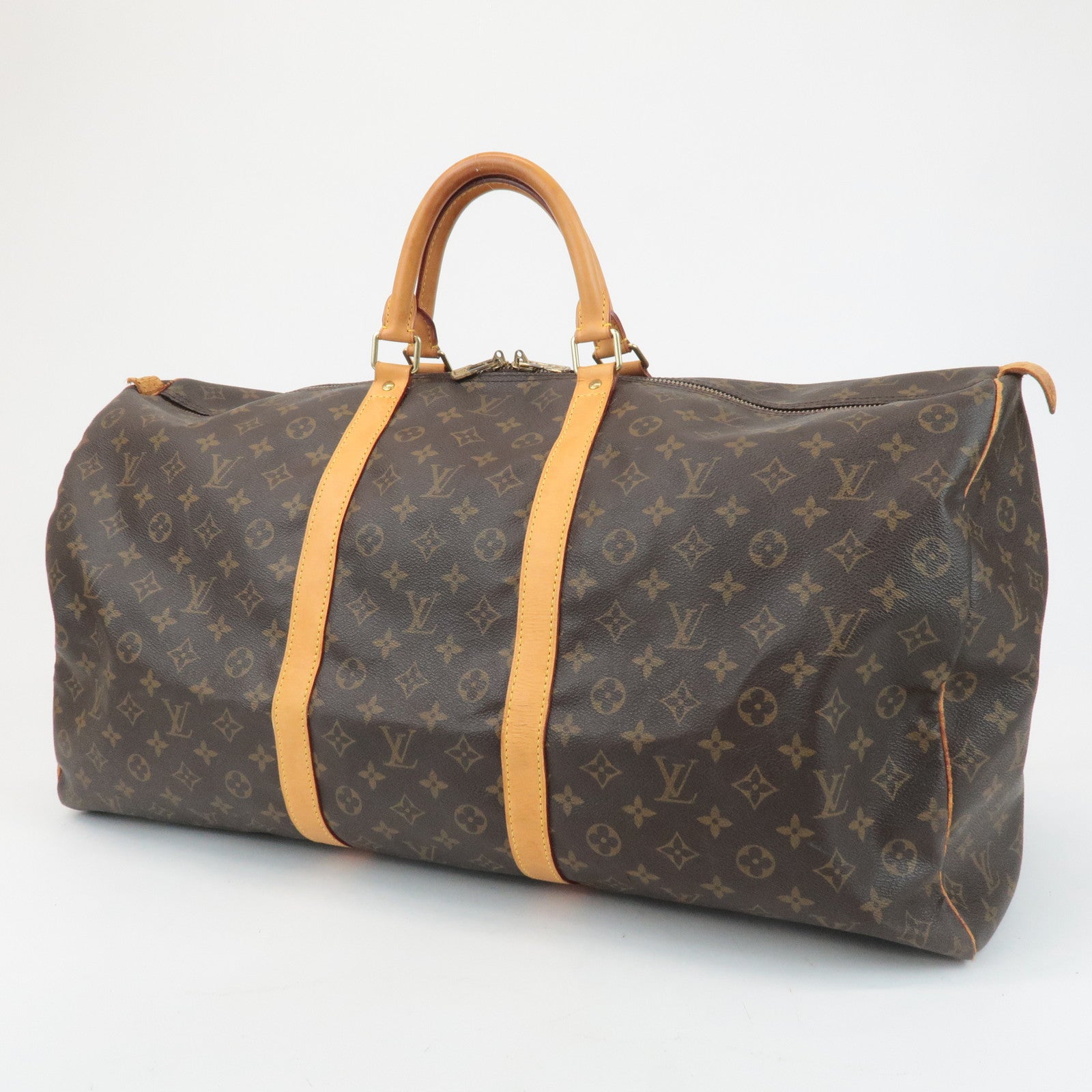 Louis Vuitton Monogram Keep All 60 Boston Bag Hand Bag Brown M41422 Used