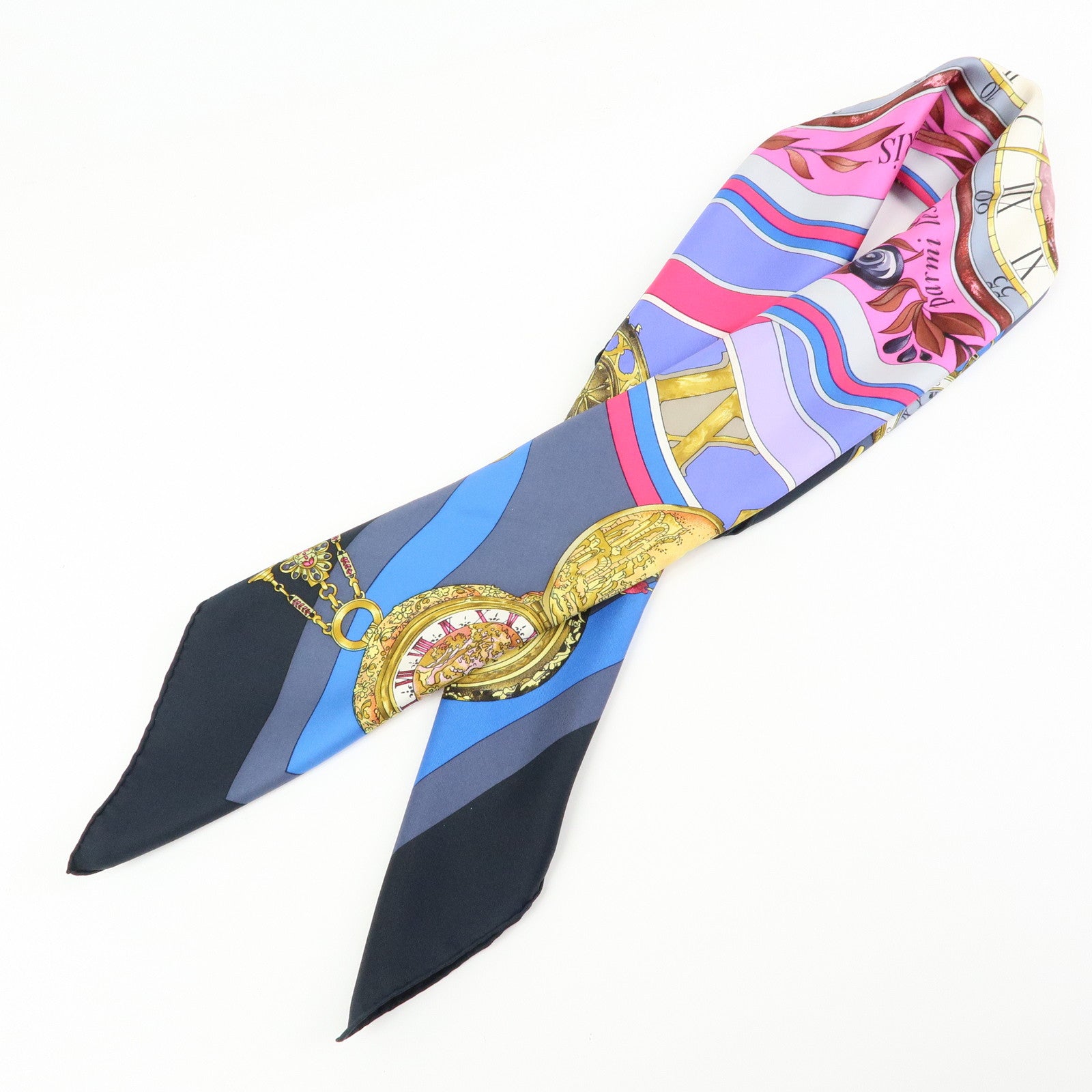 HERMES Carre90 Silk100% Parmi les Fleurs Je Compte les Heures Scarf