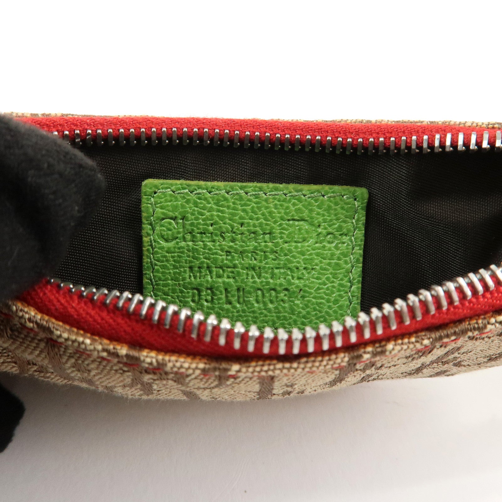 Christian Dior Rasta Trotter Canvas Leather Saddle Coin Case Brown