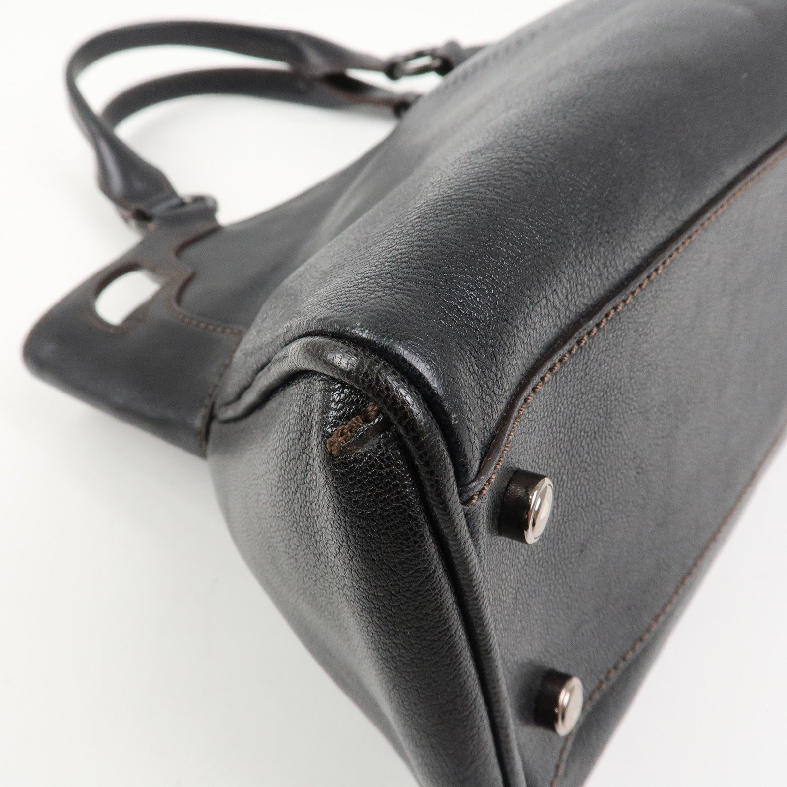 Cartier Mustline Marcello Leather Hand Bag Tote Bag Black