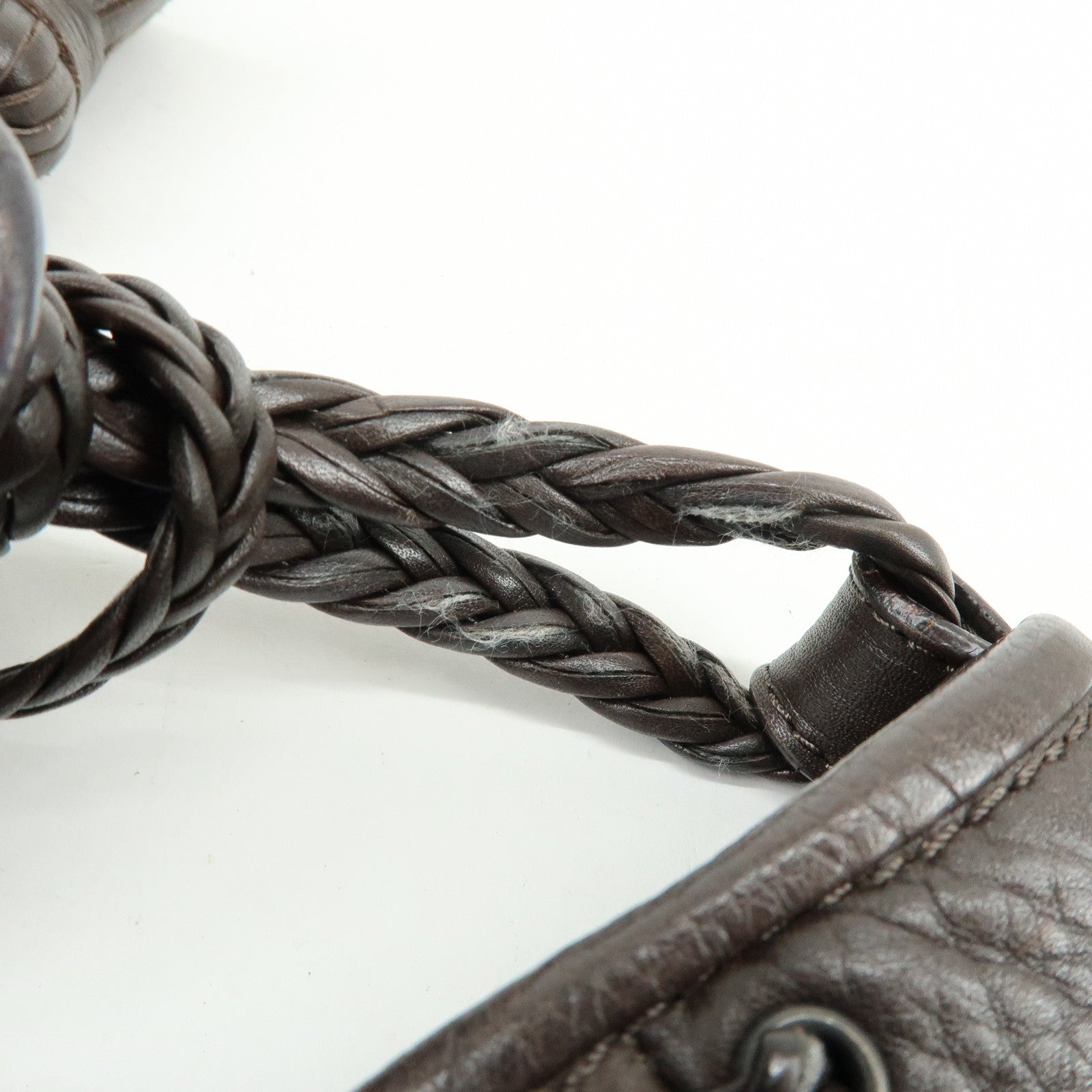 Christian Dior Leather Shoulder Bag Ethnic Heart Tassel Charm Brown