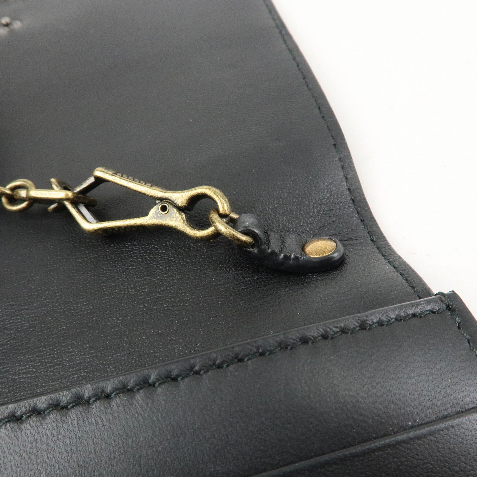 BOTTEGA VENETA  Intrecciato Leather Chain Shoulder Bag Black 508752 Used
