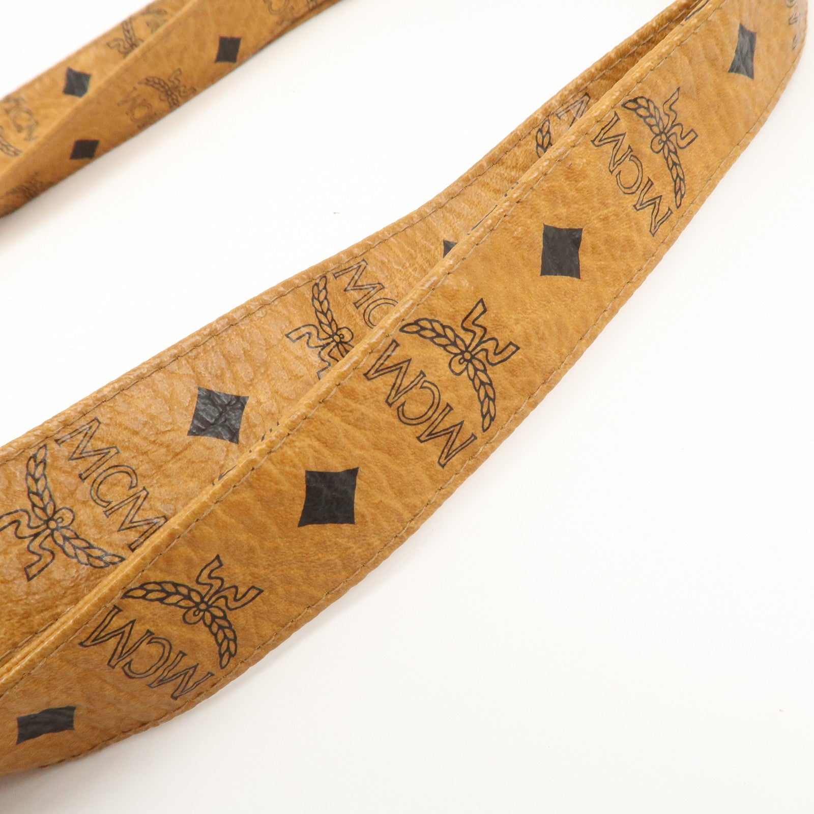 MCM Visetos Leather Shoulder Bag Tote Bag Brown