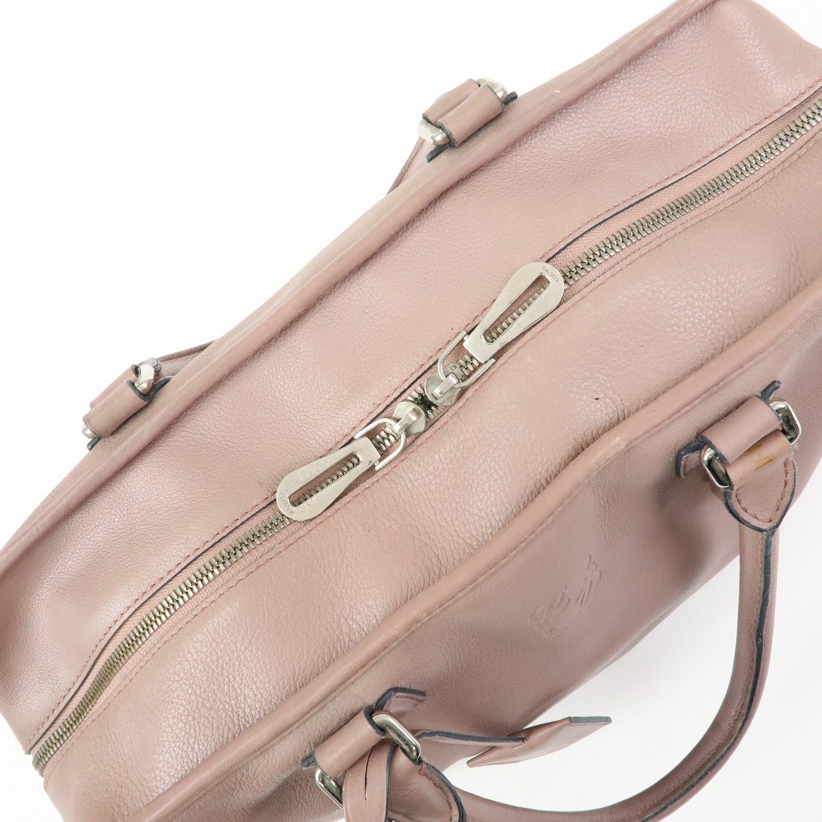LOEWE Anagram Amazona 36 Leather Hand Bag Boston Bag Pink