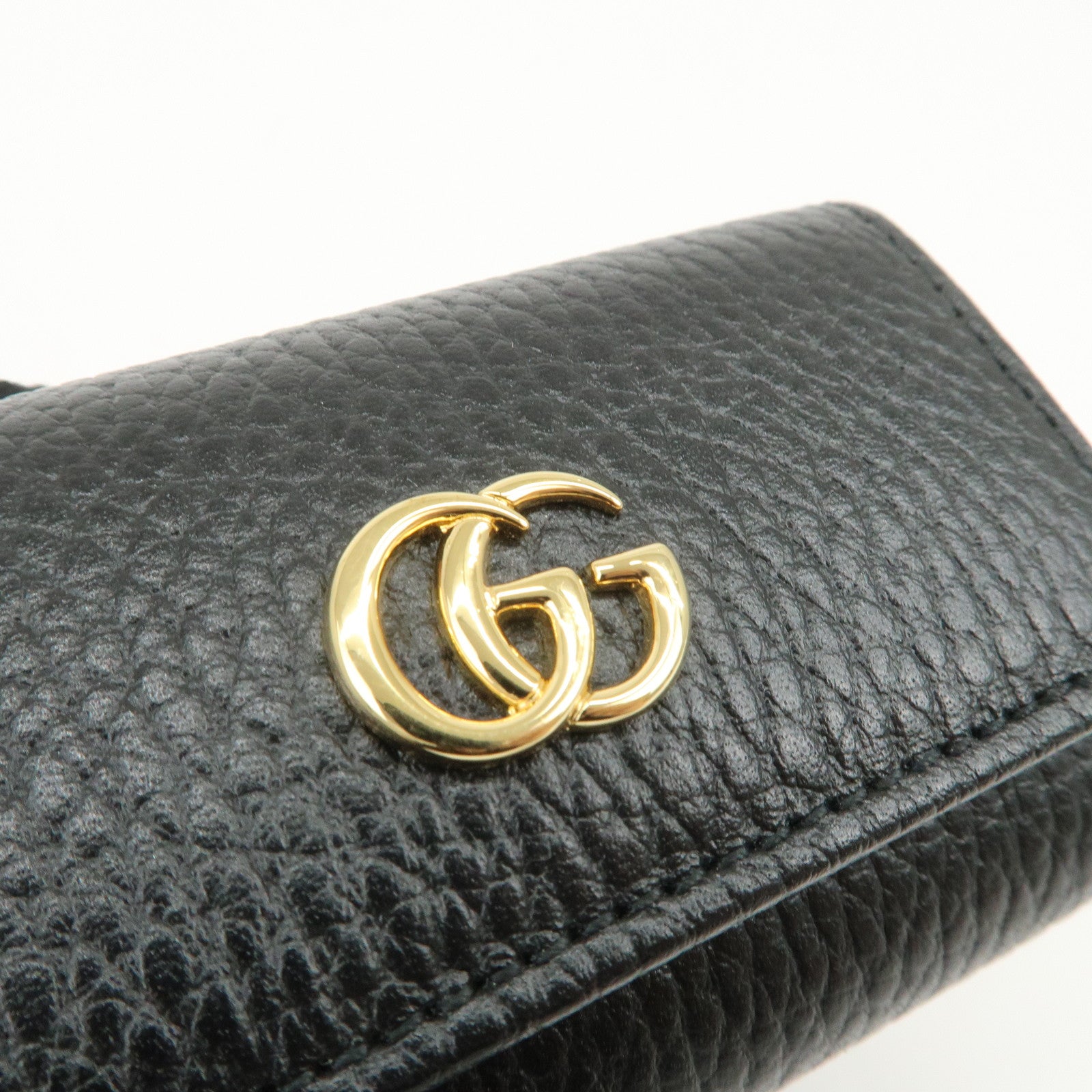 GUCCI GG Marmont Calf Leather 6 Rings Key Case Black 456118
