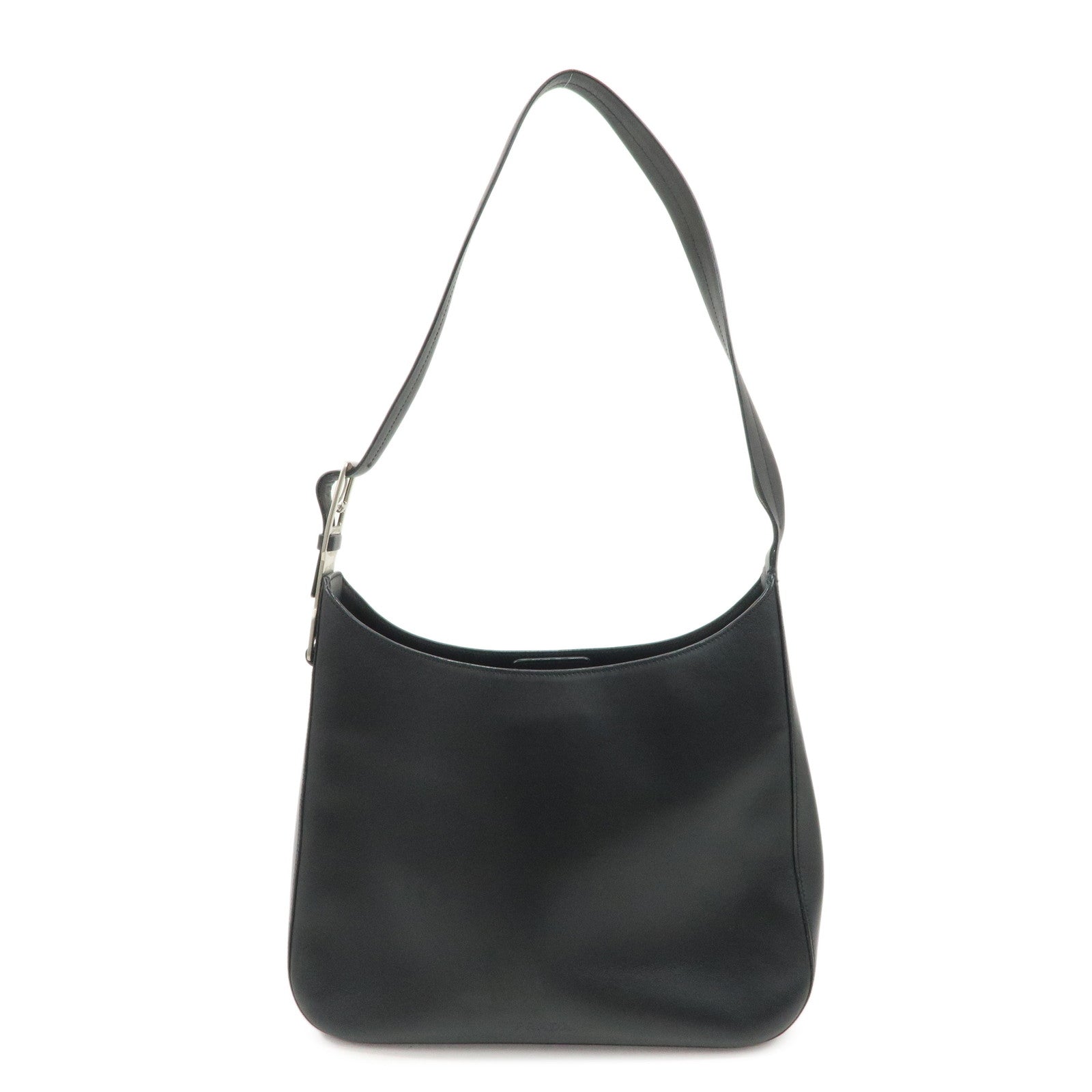 PRADA Logo Leather Shoulder Bag Crossbody Bag Black