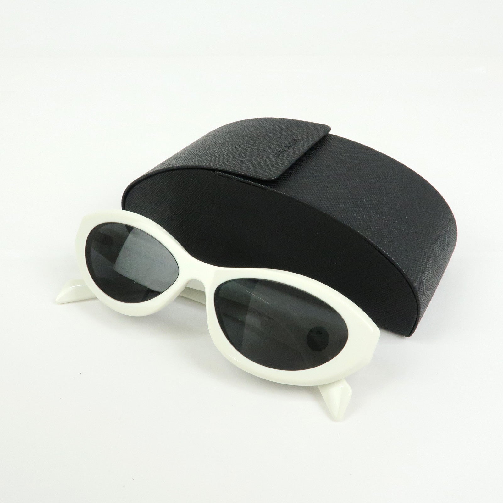 Prada Logo Plastic Sunglasses 55□16 White SPR 26Z
