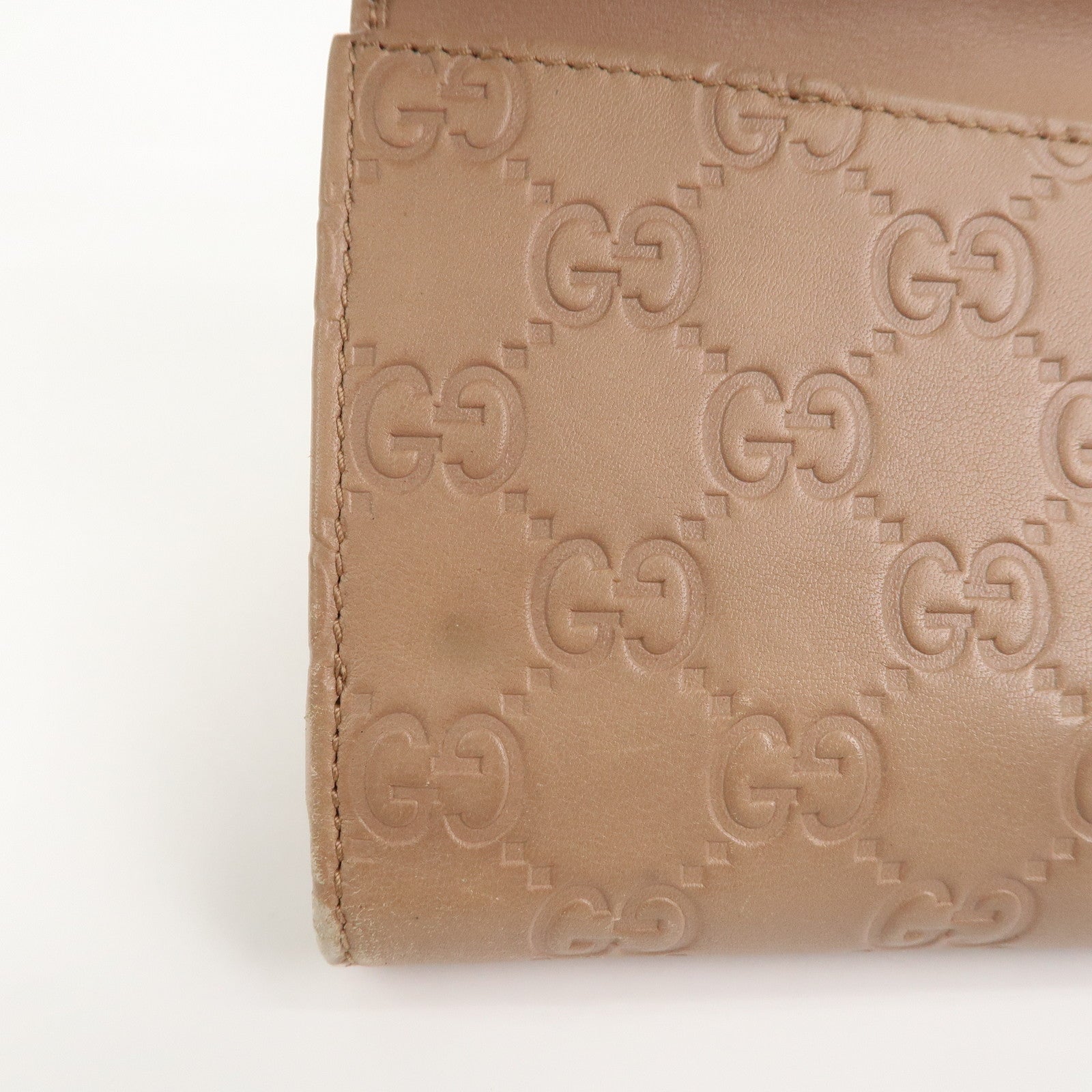 GUCCI Interlocking G Guccissima Leather Long Wallet Pink 212104