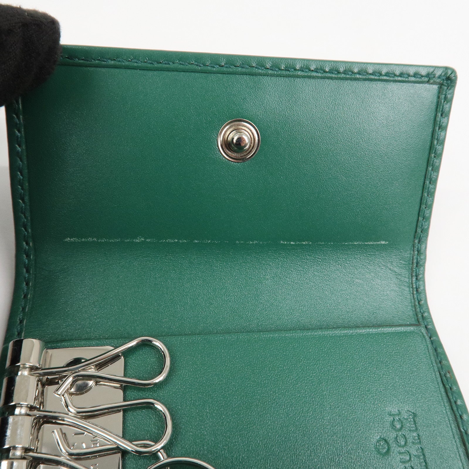 GUCCI GG Implement PVC Leather 6 Rings Key Case Green 138093