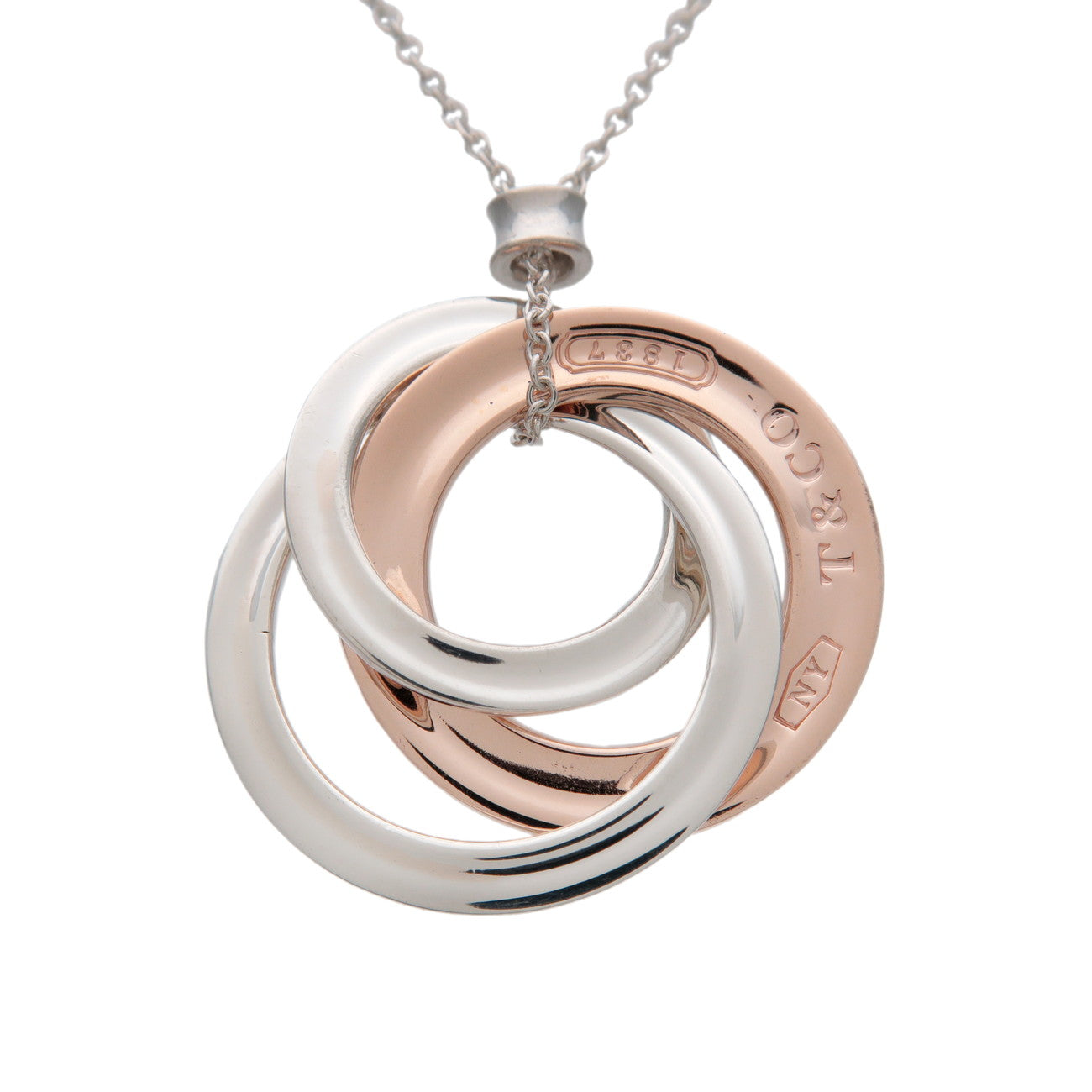 Tiffany & Co 1837 Interlocking Circle Necklace SV925 Silver