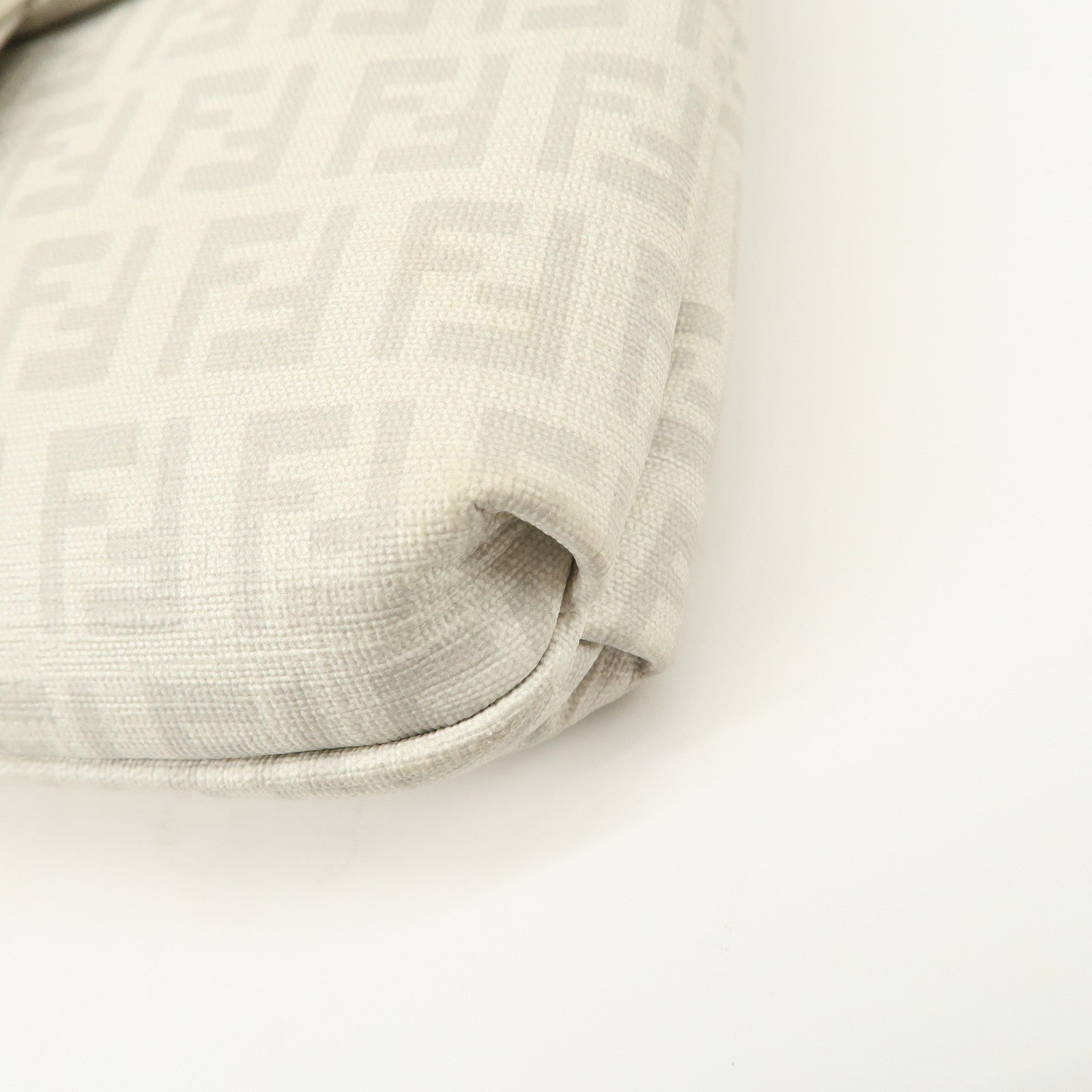 FENDI Zucchino PVC Leather Shoulder Bag Crossbody Bag White 8BT075