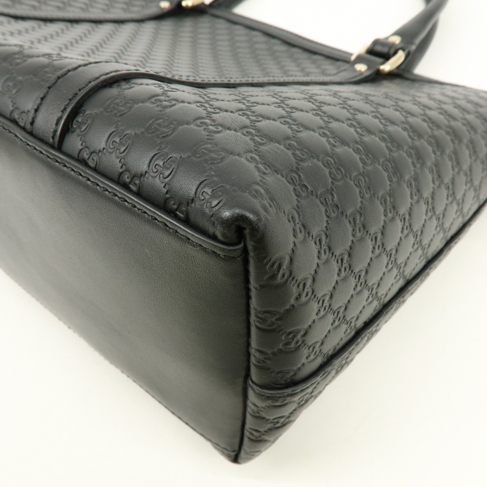 GUCCI Micro Guccissima Leather 2Way Bag Hand Bag Shoulder Bag Black