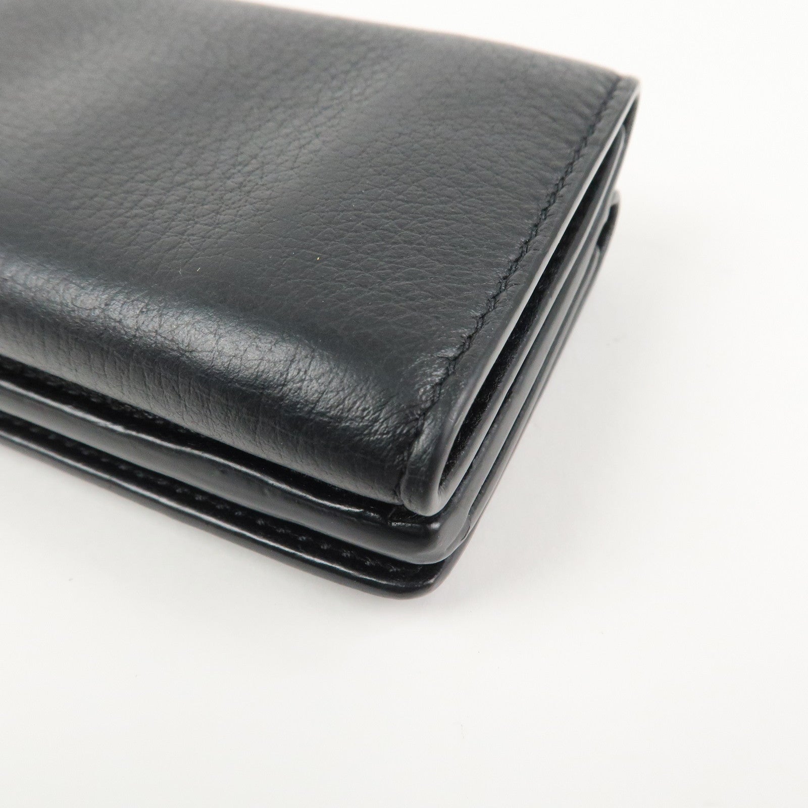 BALENCIAGA Everyday Leather Compact Tri-fold Compact Wallet Black
