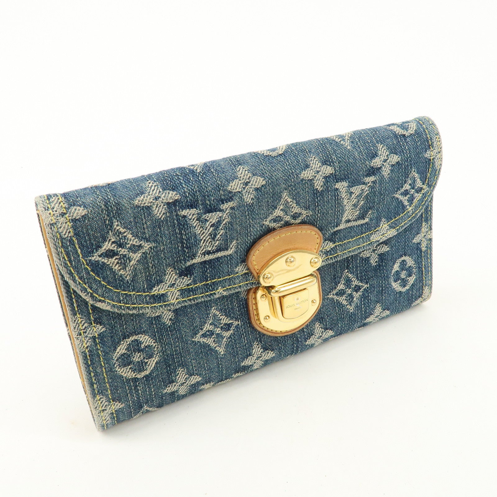 Louis Vuitton Monogram Denim Portefeuille Amelia Wallet Blue M95511 Used