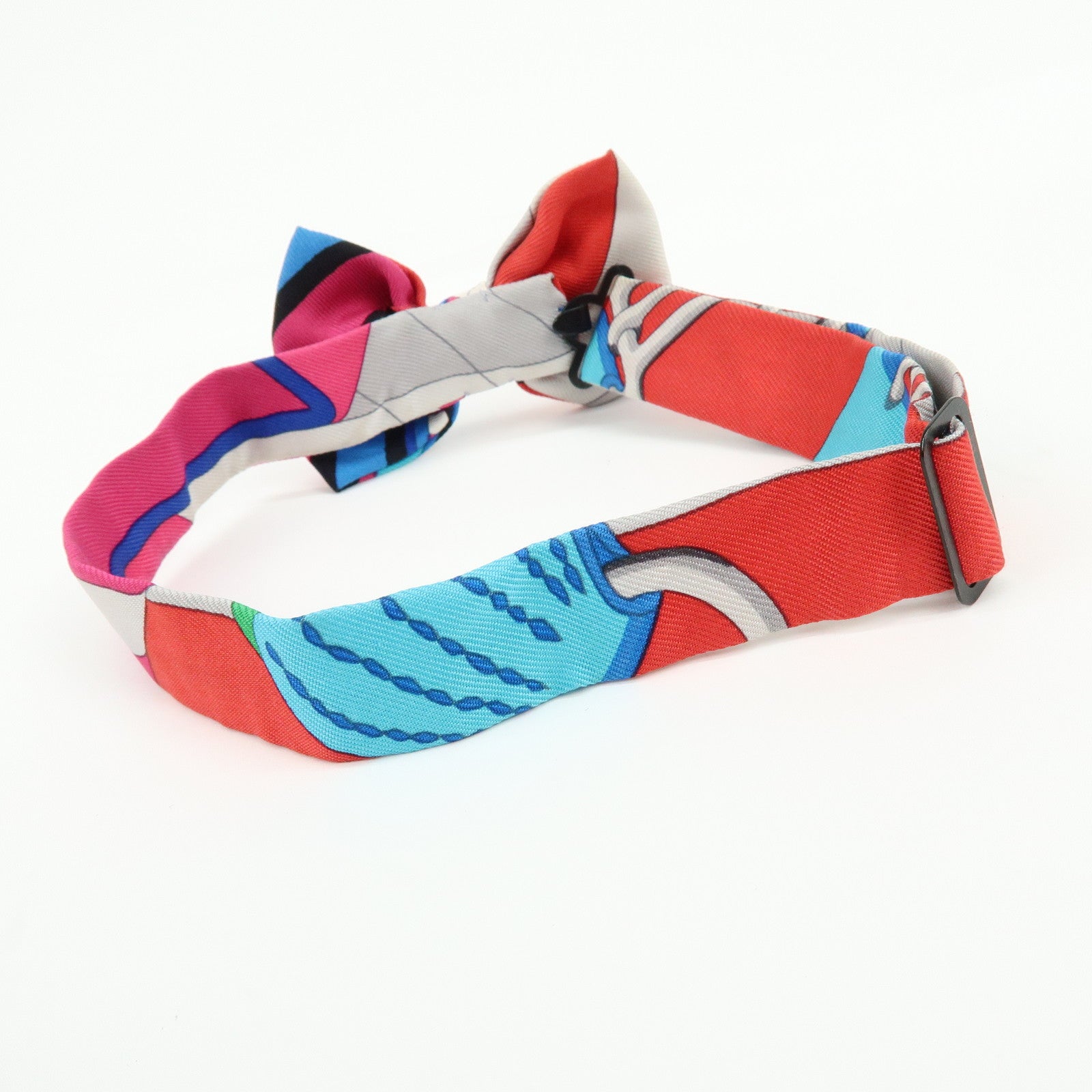 HERMES Silk100% Noeud Papillon Ribbon Bow Tie Multicolor