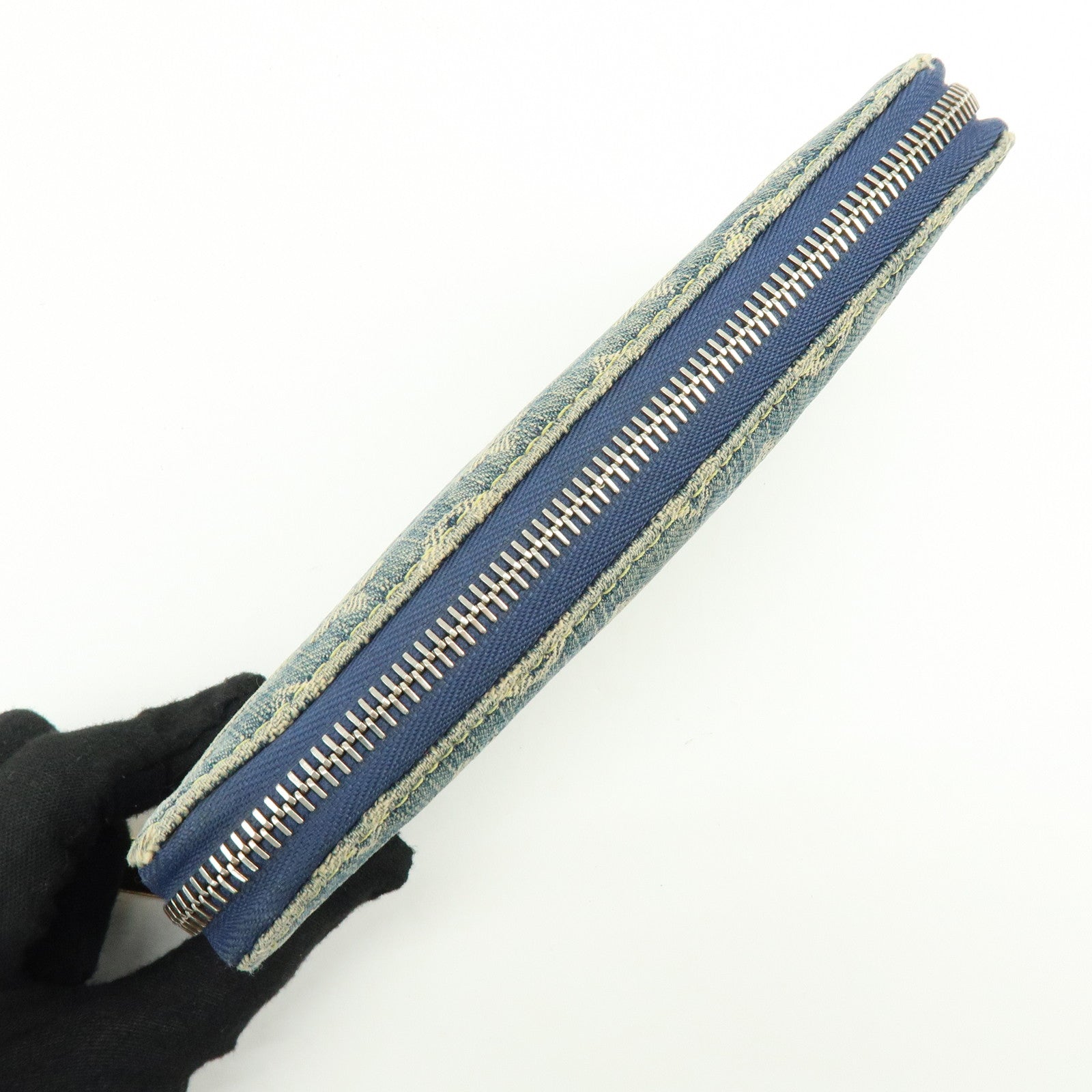 Louis Vuitton Monogram Denim Zippy Wallet Long Wallet Blue M95341
