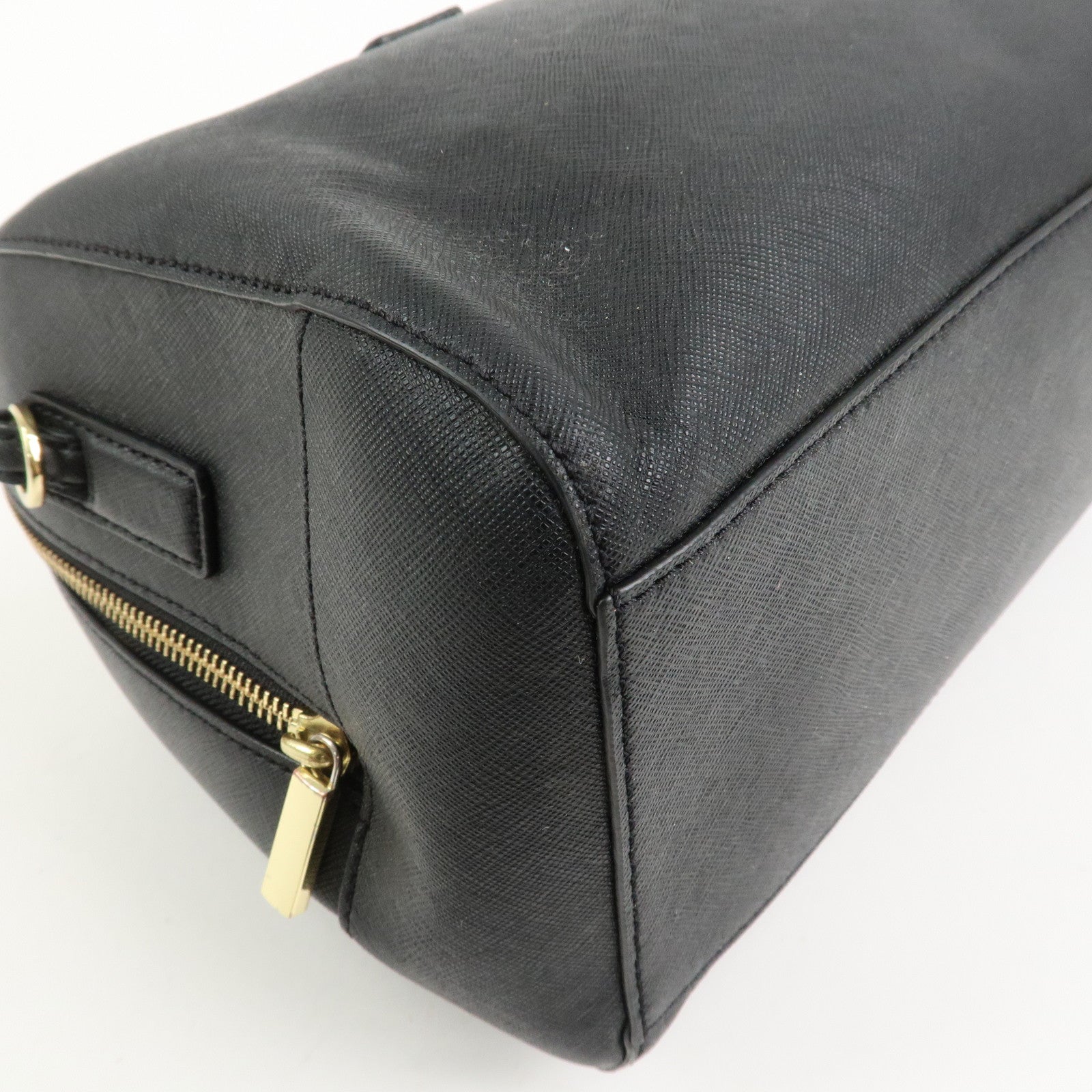 TORY BURCH Logo Leather 2Way Bag Hand Bag Shoulder Bag Black