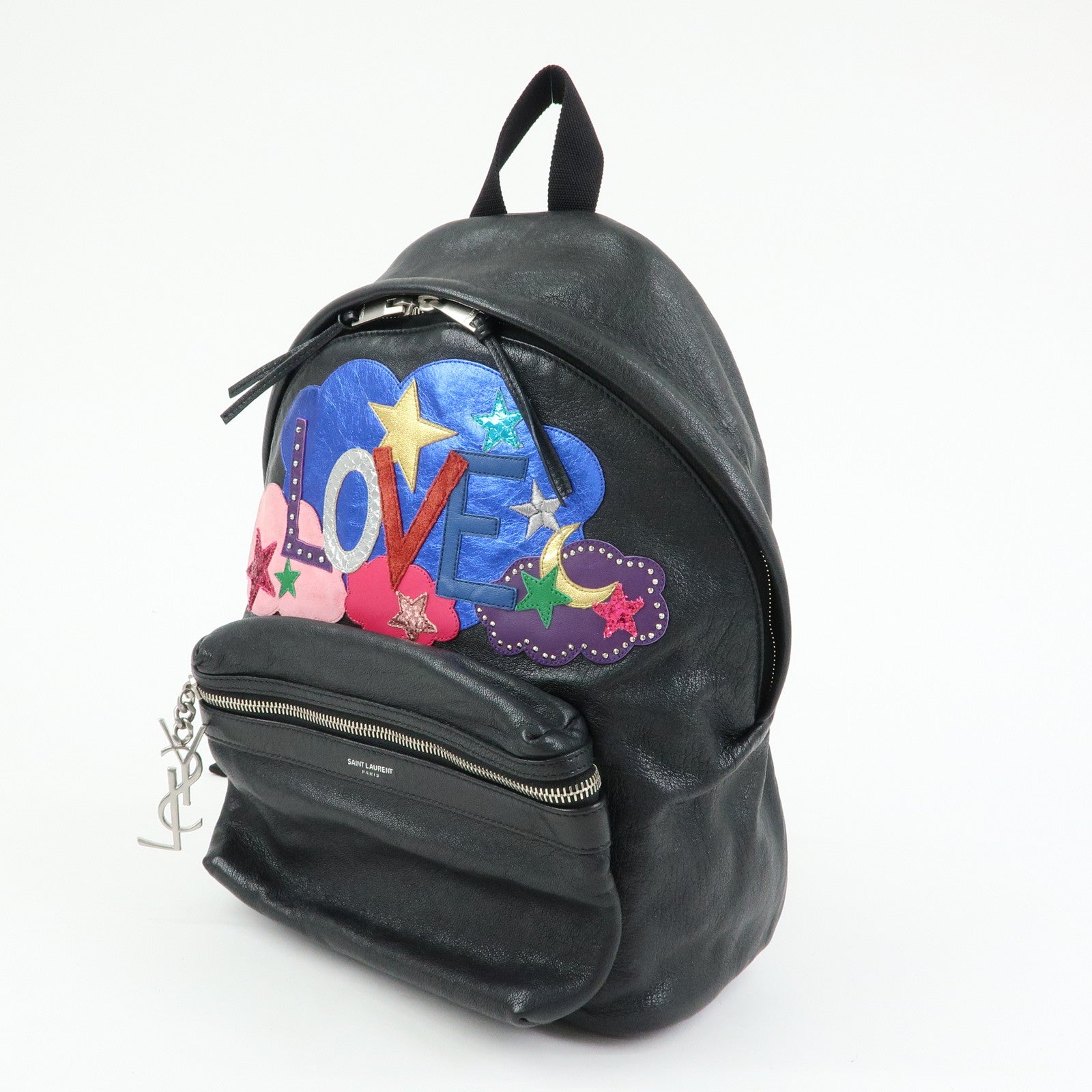 SAINT LAURENT PARIS CIty Leather Backpack Rucksack Black