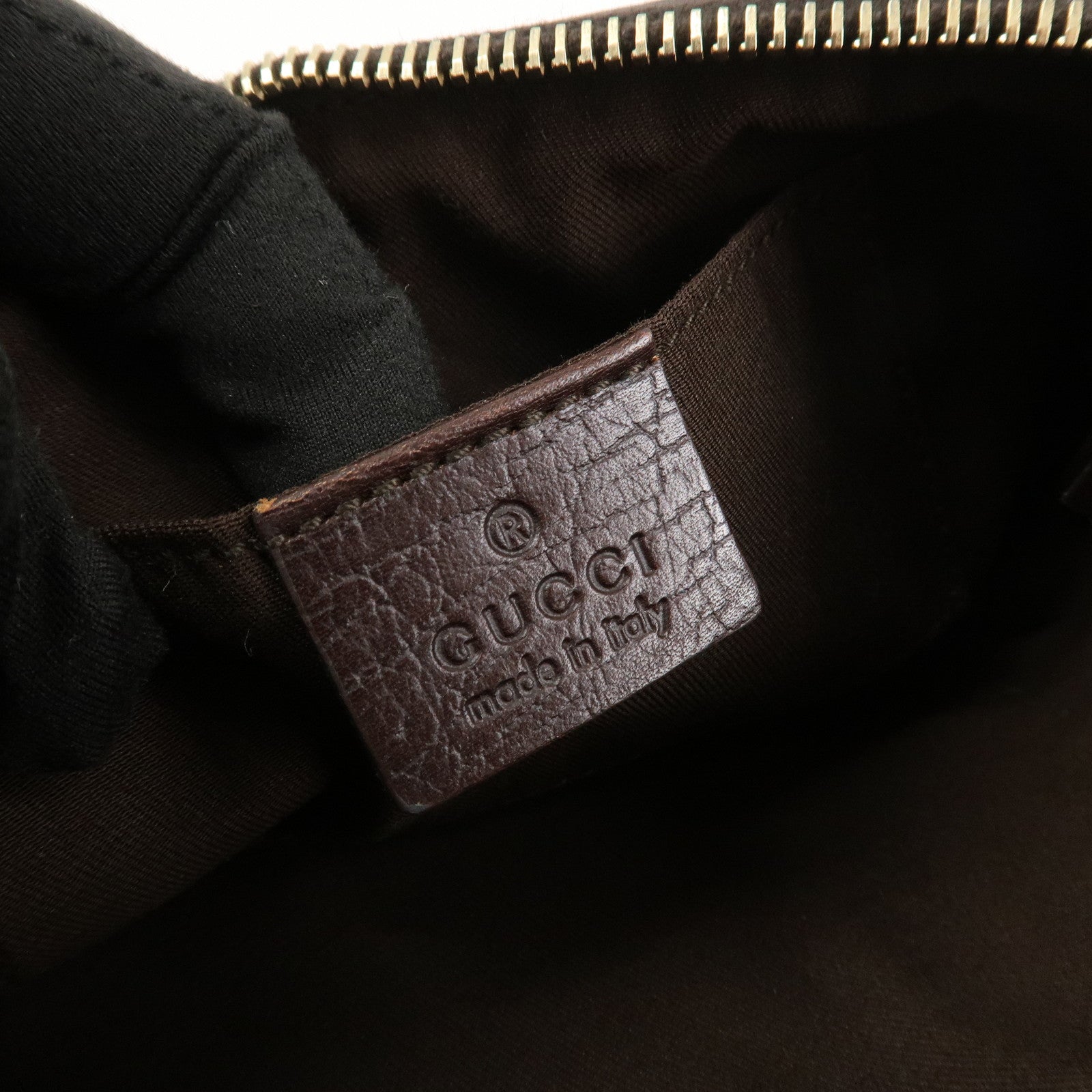 GUCCI Sherry GG Canvas Leather Pouch Hand Bag Beige Brown 152507