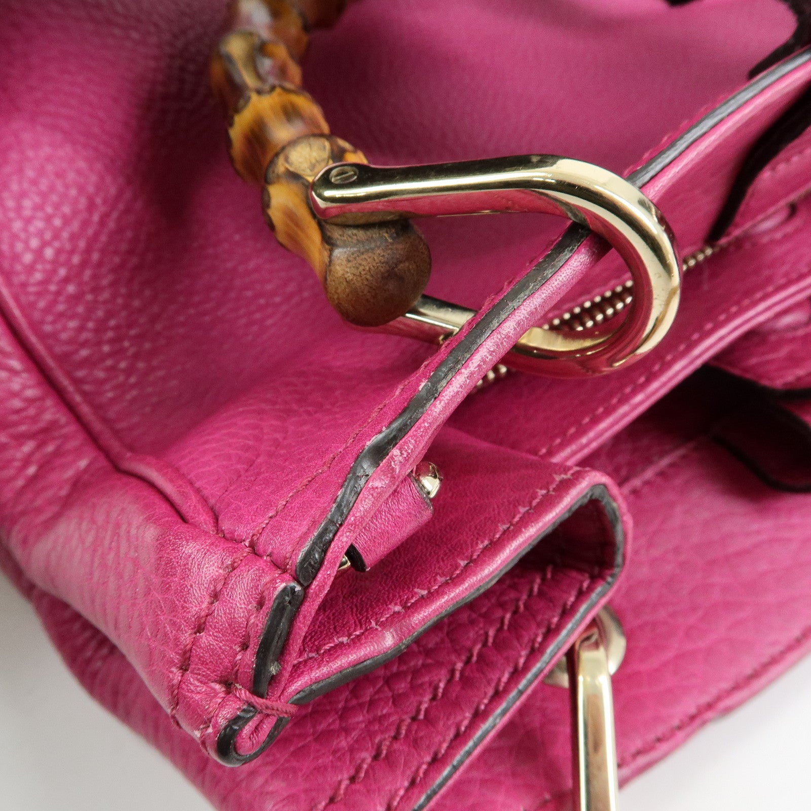 GUCCI Bamboo Leather 2Way Bag Tote Bag Shoulder Bag Pink 336032