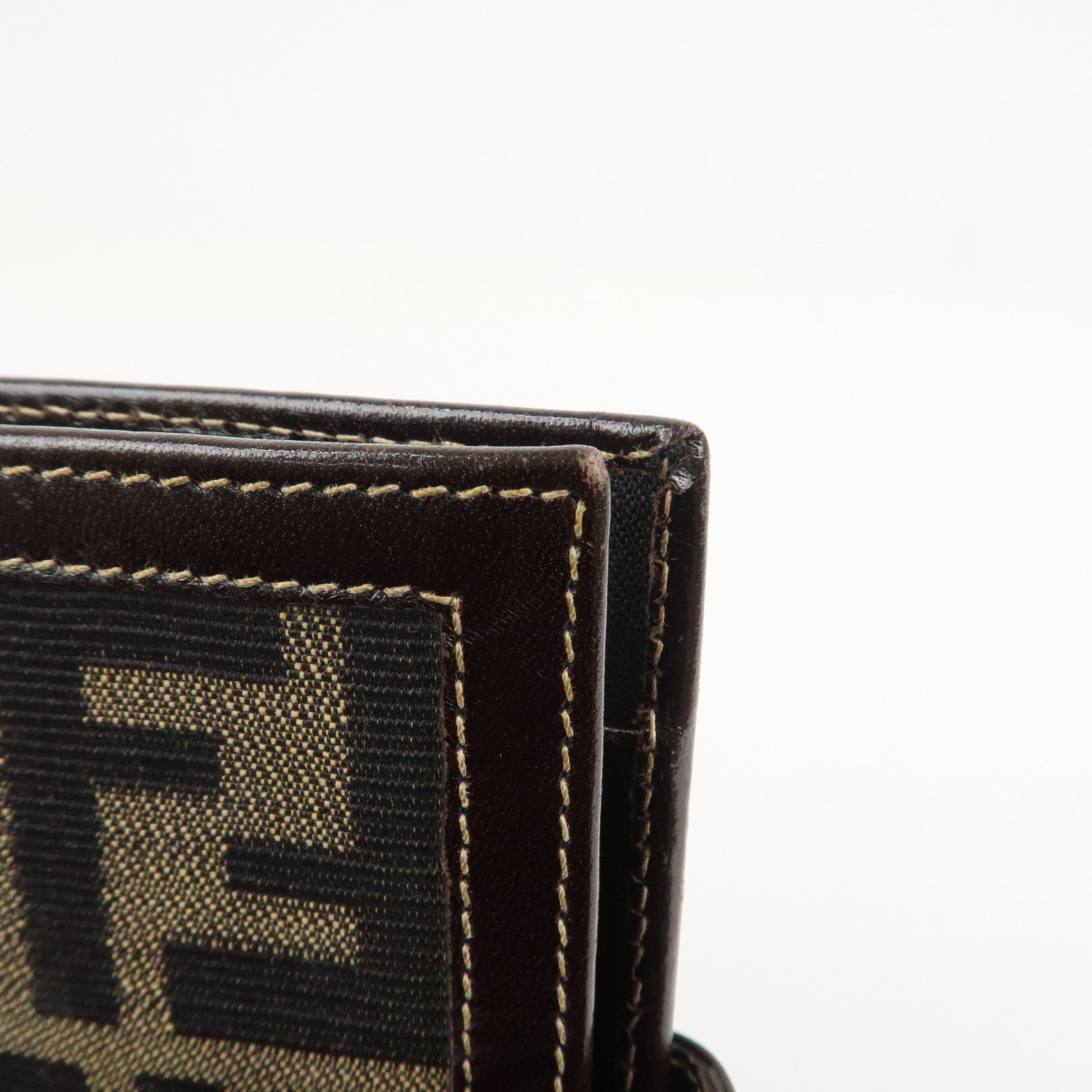FENDI Zucca Canvas Leather Agenda Planner Cover Brown 30153