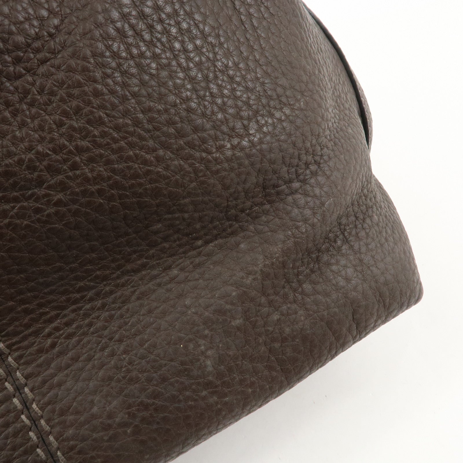 TOD'S Logo Leather Shoulder Bag Hand Bag Brown