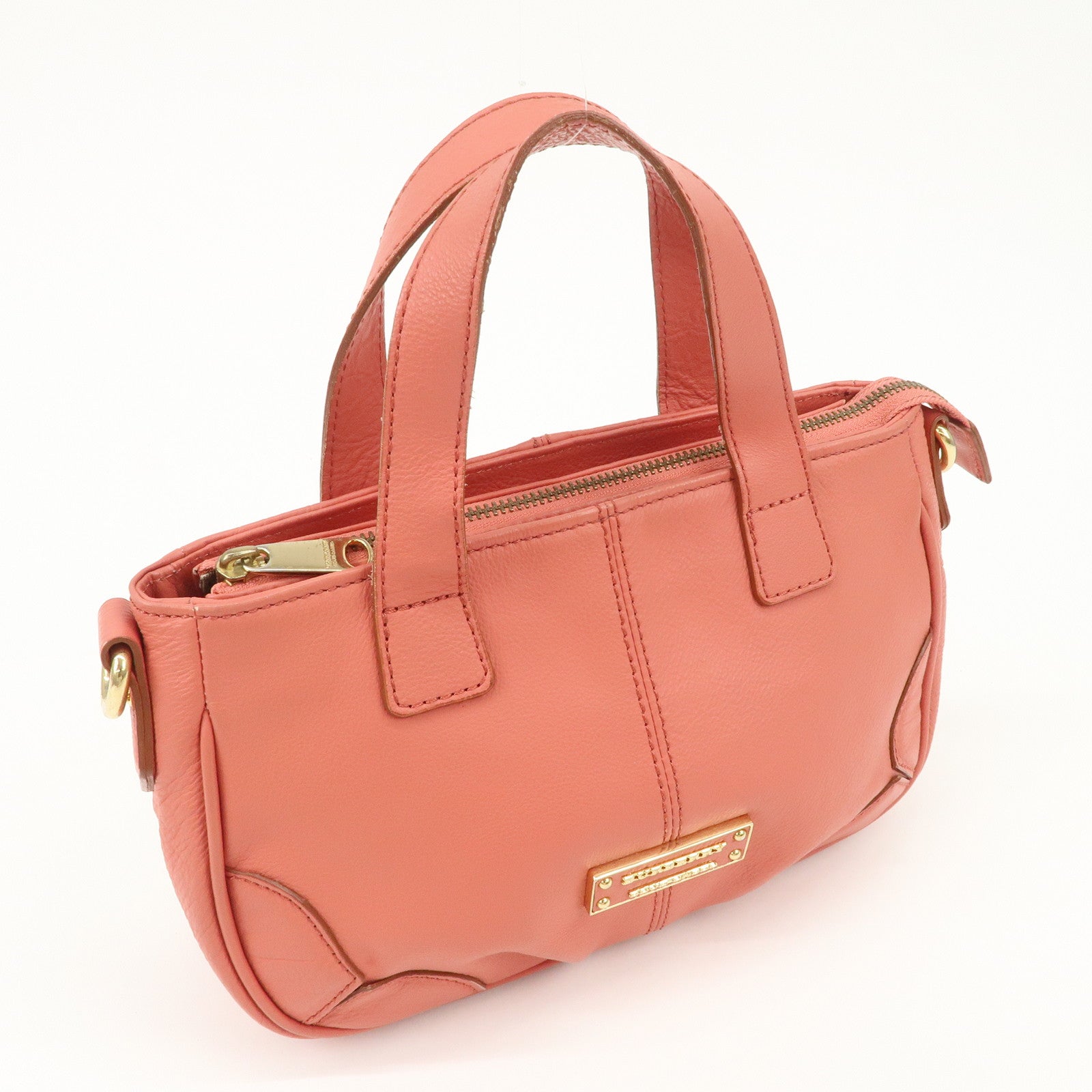BURBERRY 2Way Bag Hand Bag Pink Gold Hardware