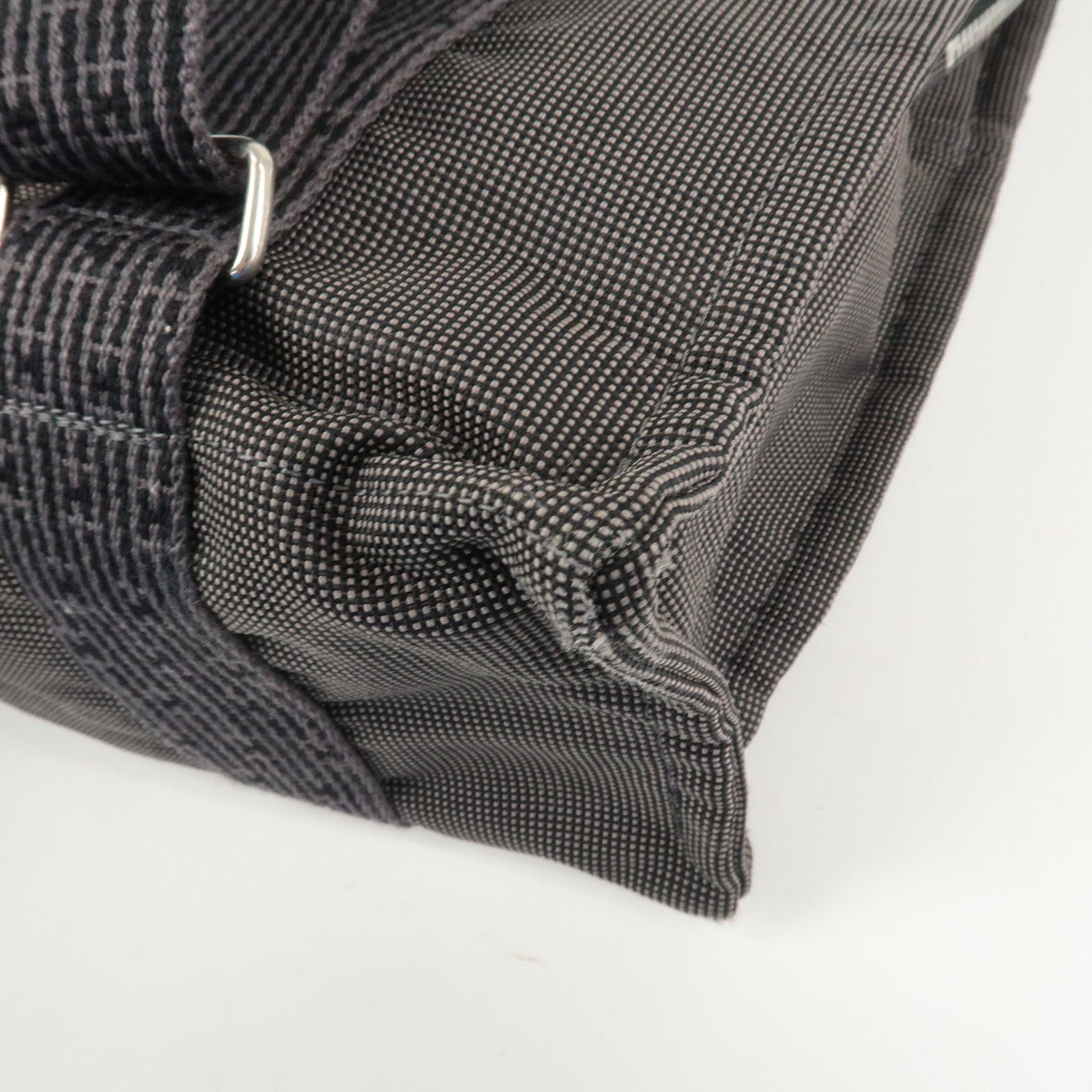 HERMES Her Line A Dos MM Canvas Back Pack Tote Bag Black