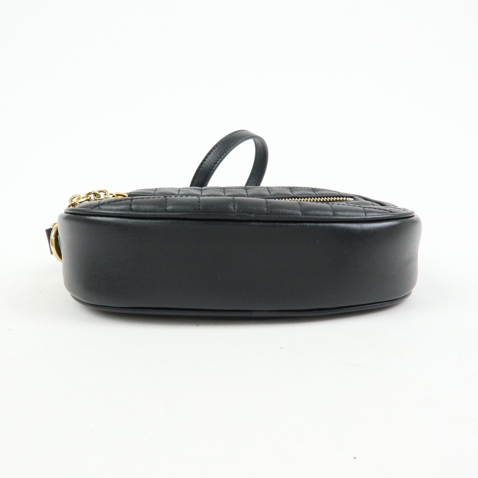 CELINE C Charm Leather Shoulder Bag Crossbody Bag Camera Bag Black