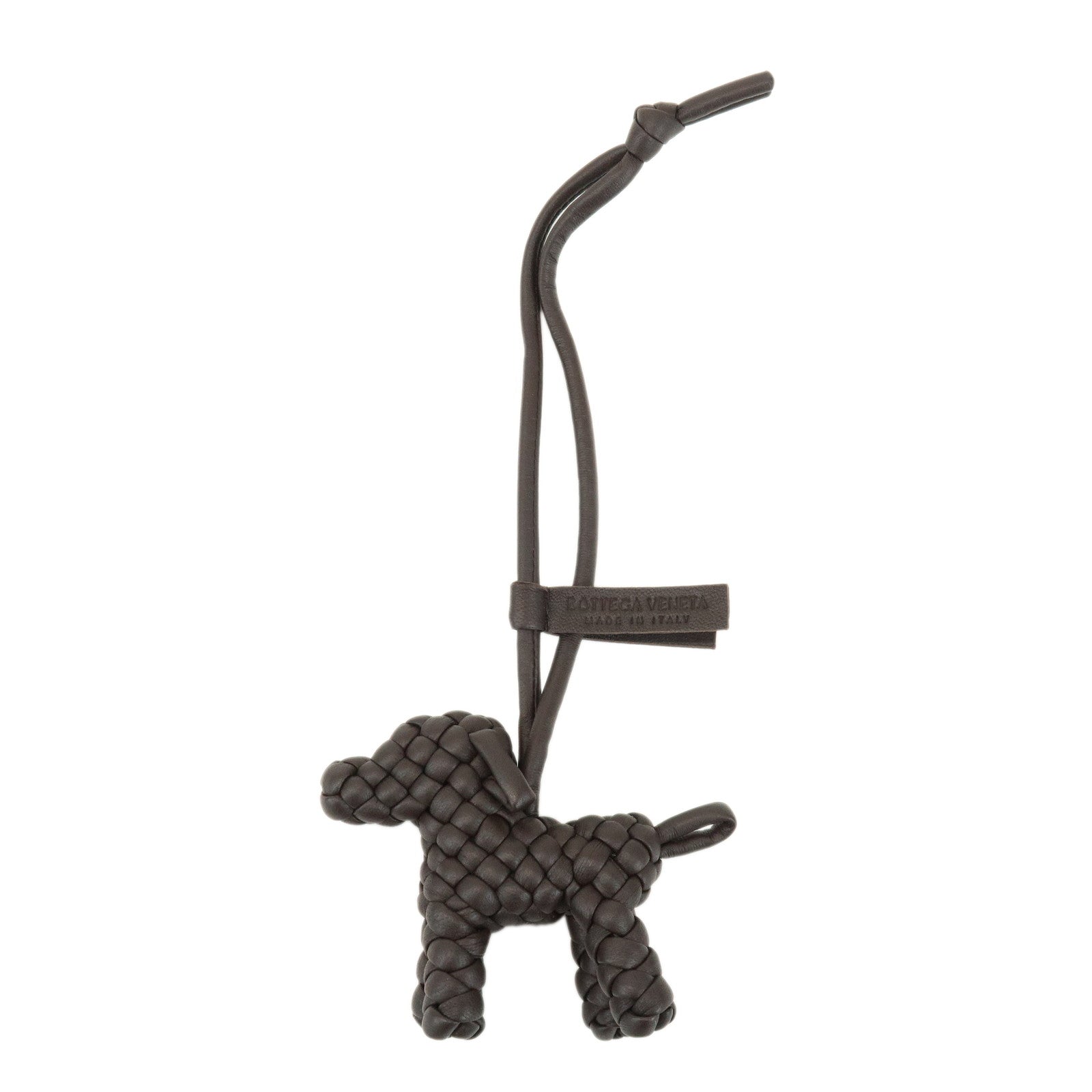 BOTTEGA VENETA Intrecciato Lamb Skin Bag Charm fondente