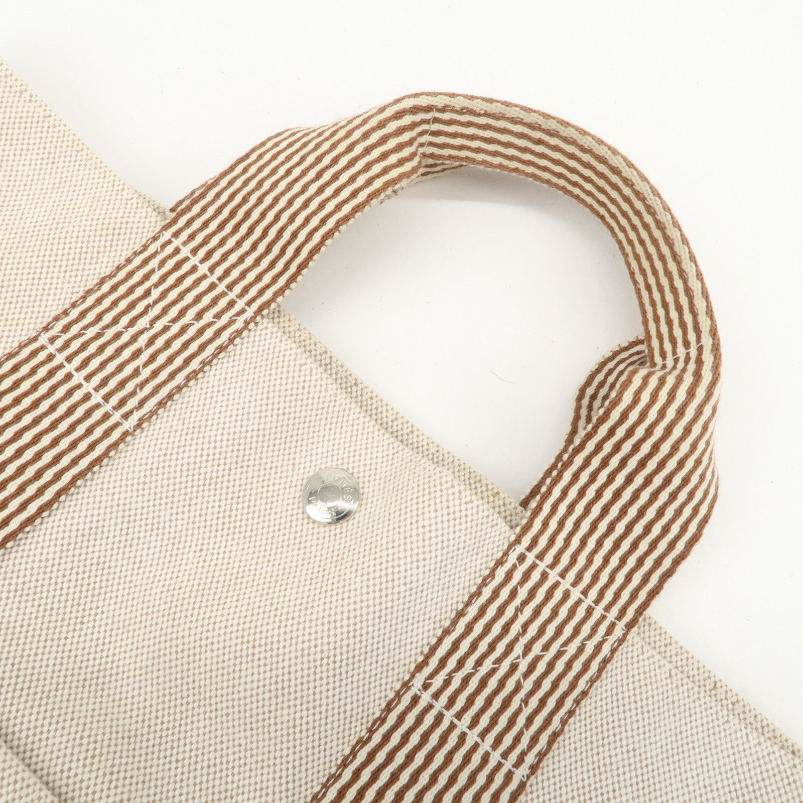 HERMES New Fourre Tout Toile Ash Tote Bag Hand Bag Beige