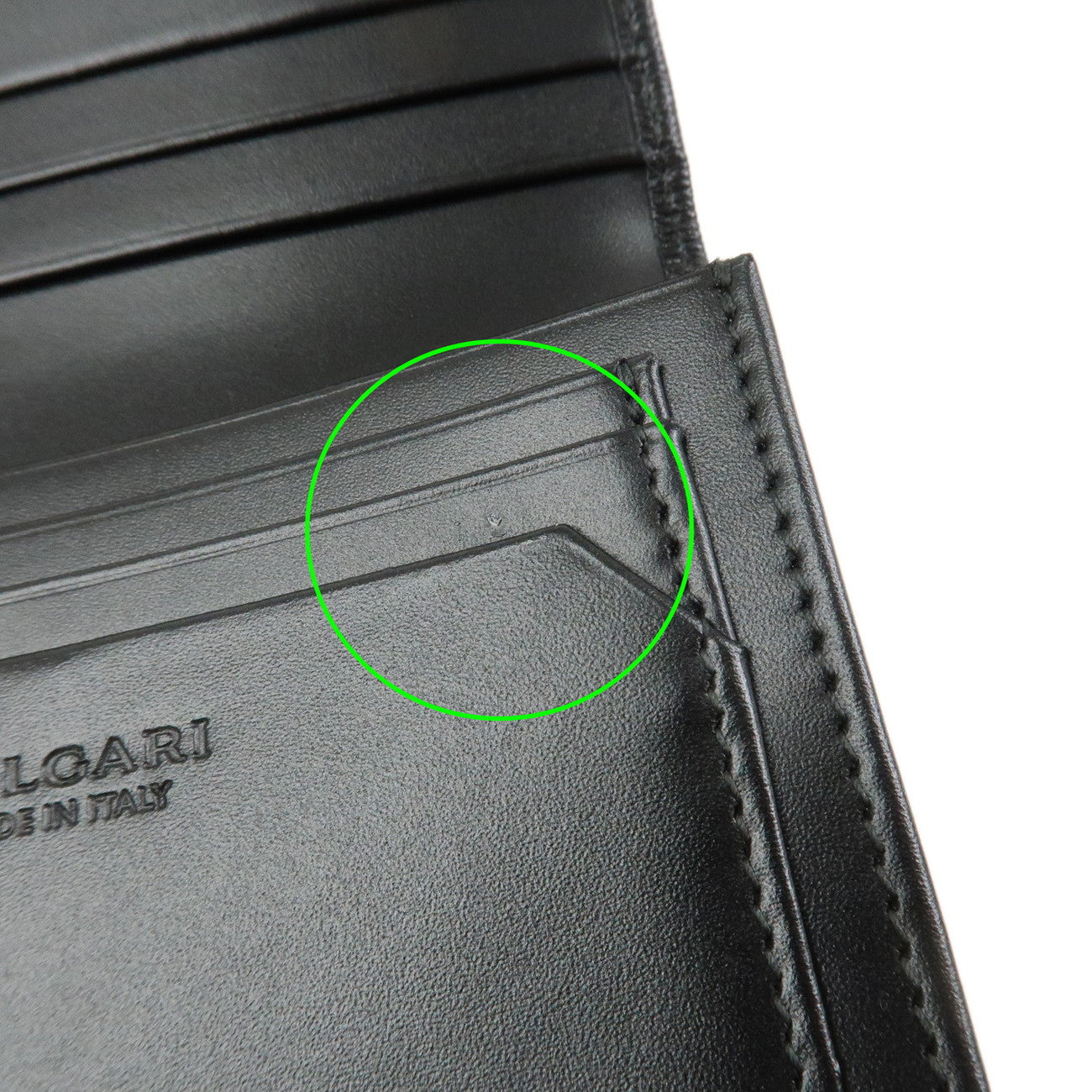 BVLGARI Leather Card Case Card Holder Black