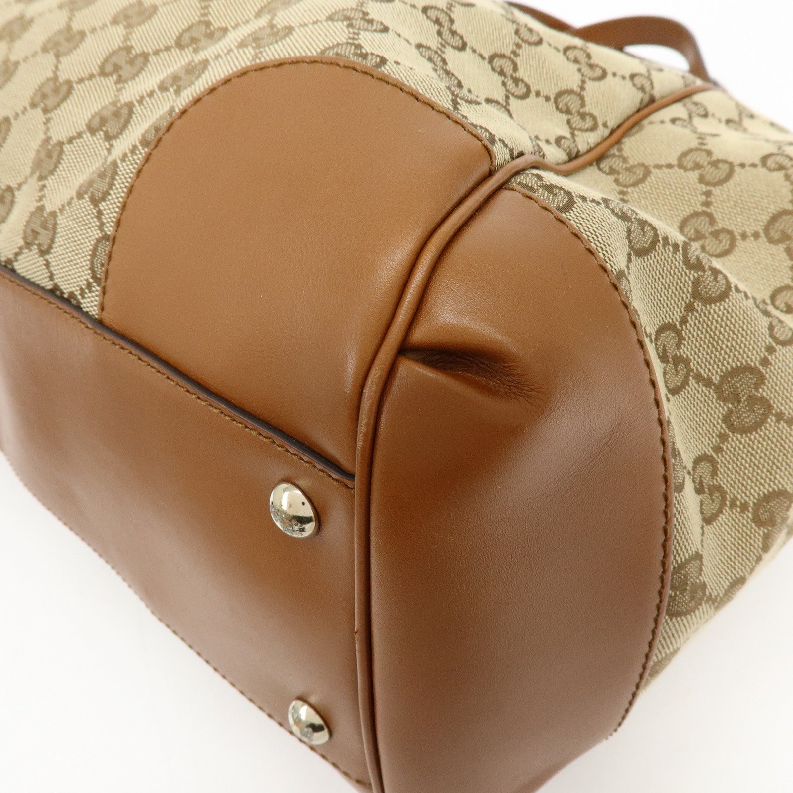 GUCCI Interlocking G GG Canvas Leather Tote Bag Shoulder Bag 296896