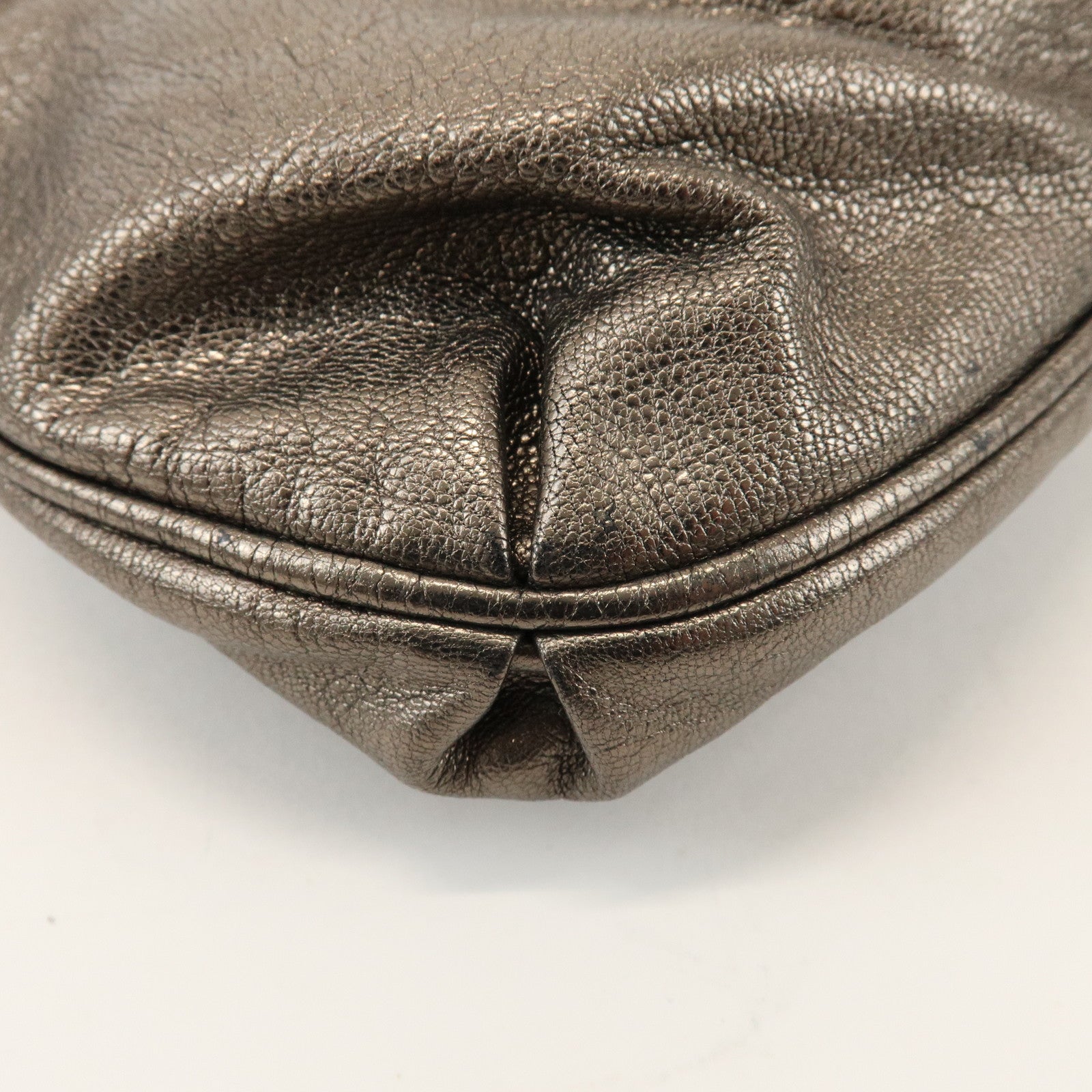 Ferragamo Gancini Leather Shoulder Bag Hand Bag Bronze