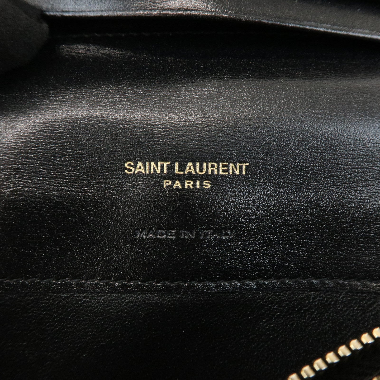 SAINT LAURENT PARIS Cassandra Leather SA Long Wallet Black 635542
