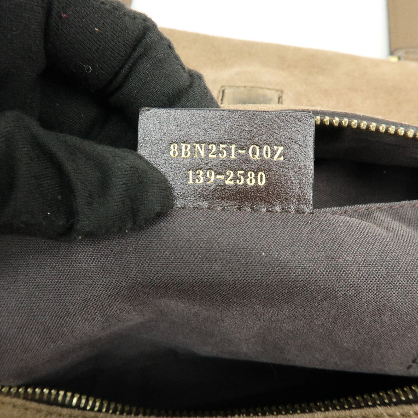 FENDI Pequin Leather Canvas Suede Tote Bag Hand Bag Brown 8BN251