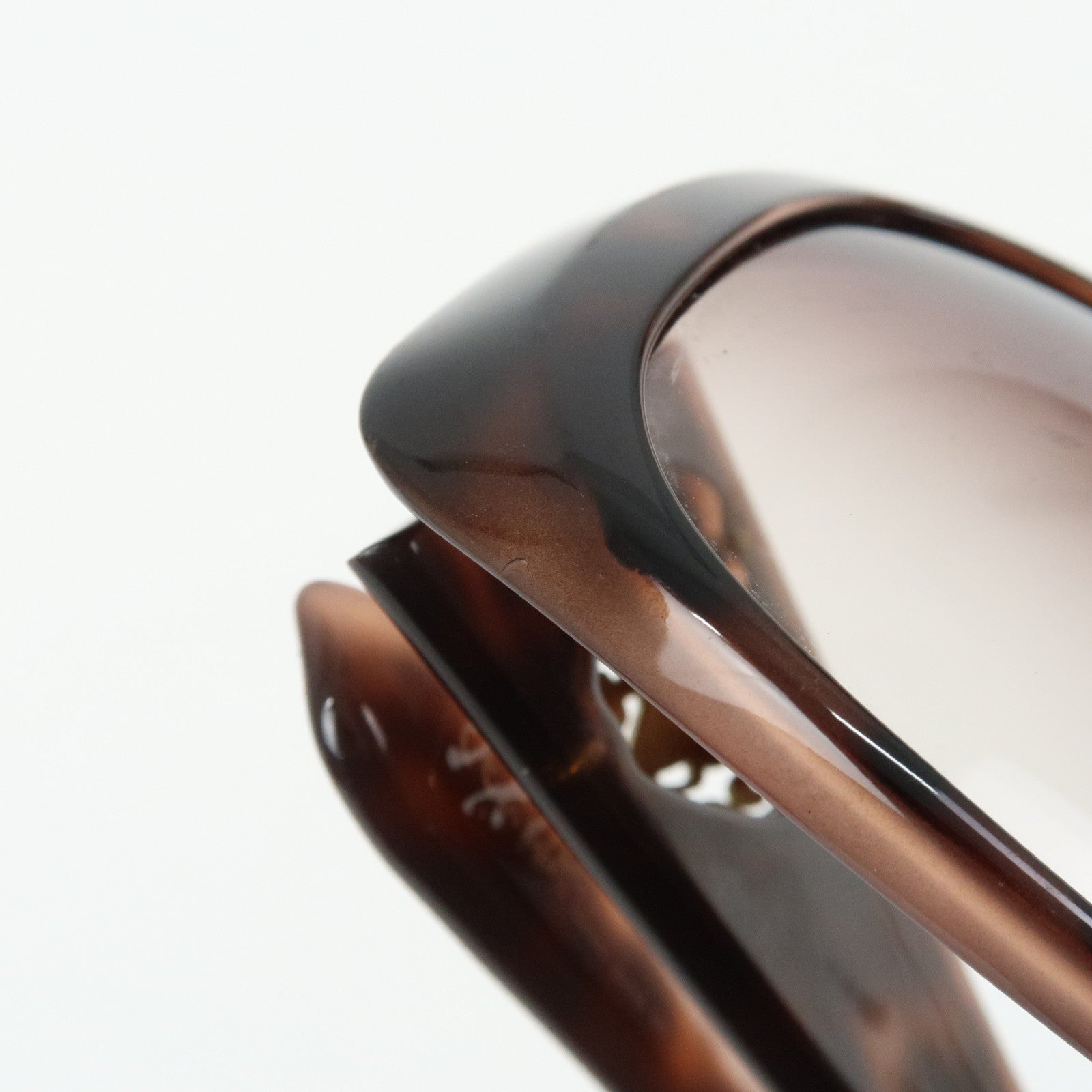 GUCCI Crest Plastic Sunglasses Heart Brown GG3067