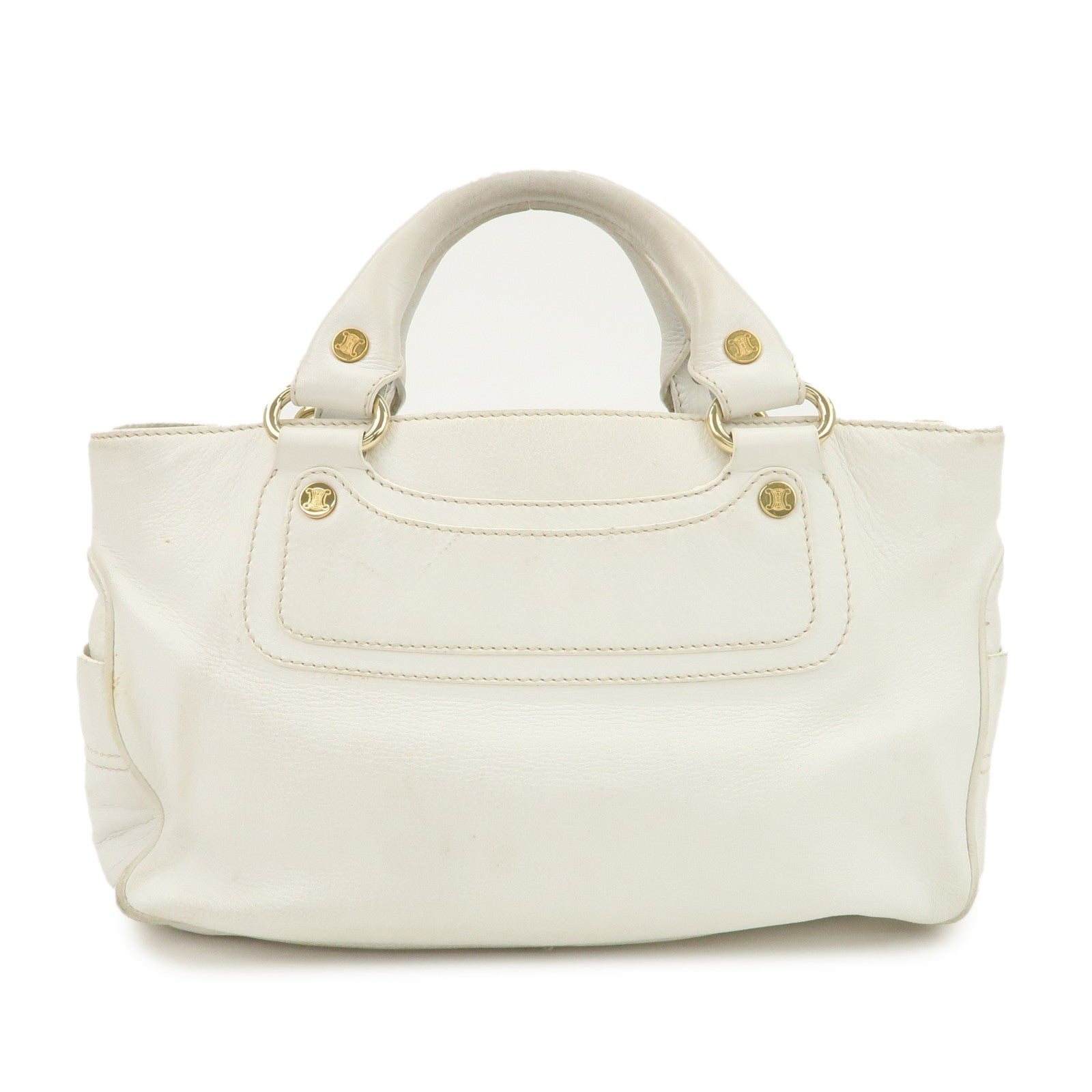 CELINE Leather Boogie Bag Hand Bag Tote Bag  Ivory