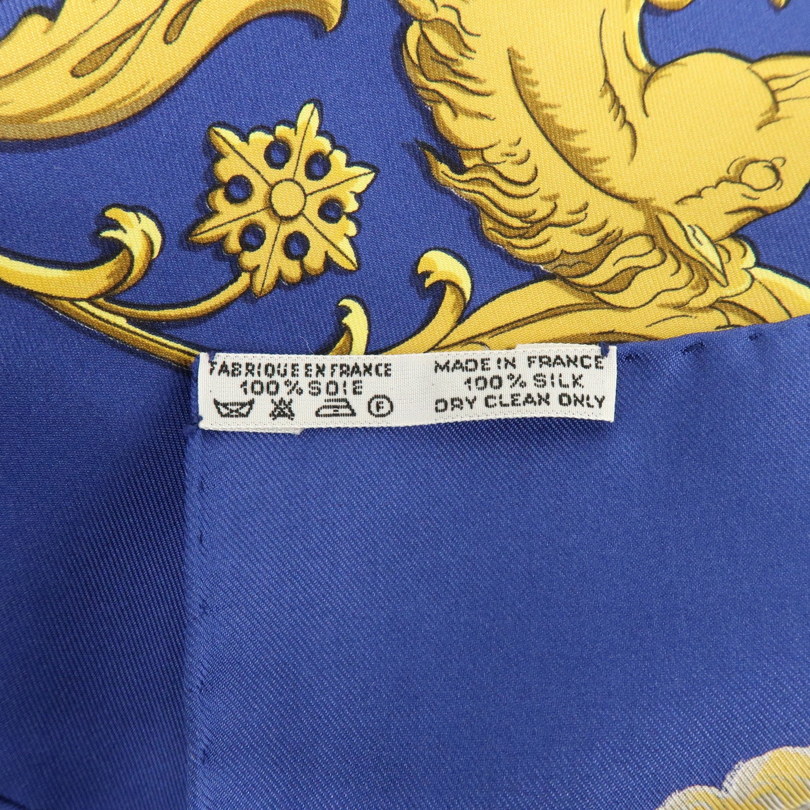 HERMES Carre 90 Silk 100% Scarf LA PROMENADE DE LONGCHAMPS Blue