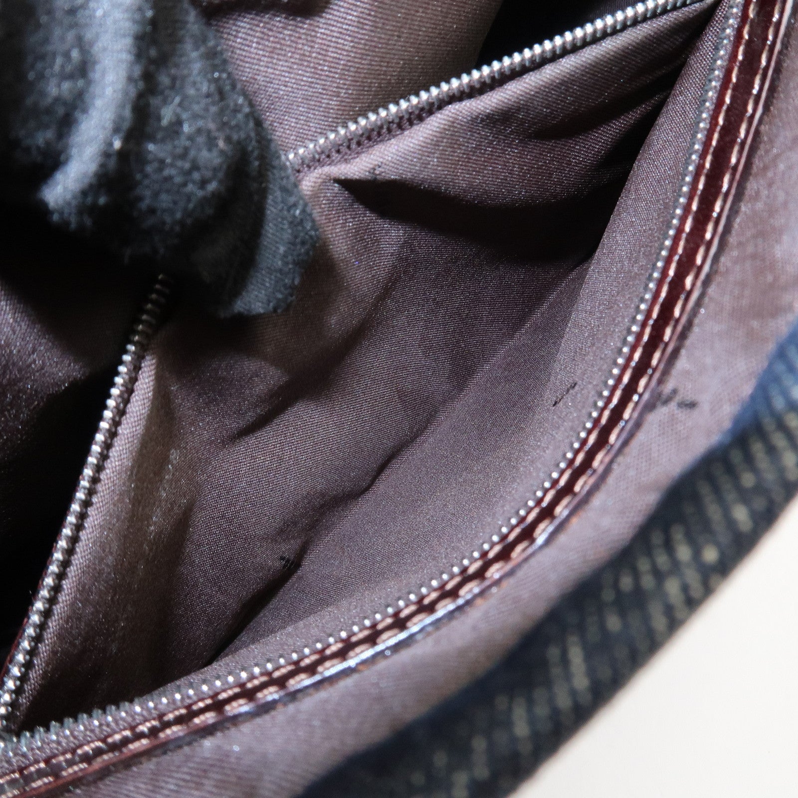 FENDI Denim Shoulder Bag Hand Bag Navy 26736