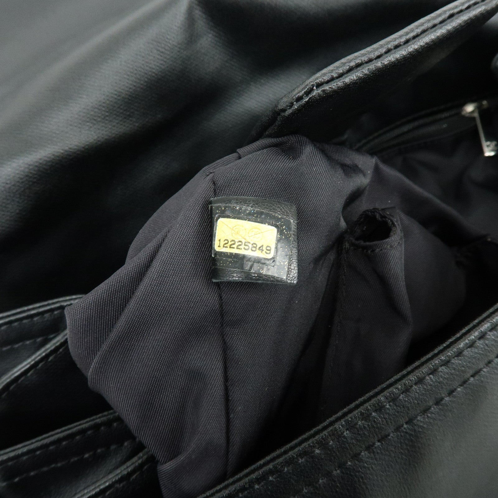 CHANEL Paris Biarritz PVC Coated Canvas Leather Shoulder Bag Black